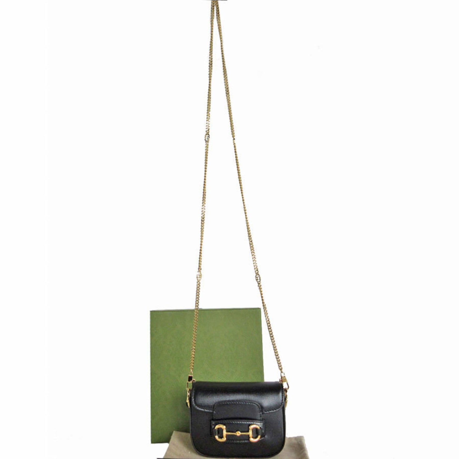 GUCCI Shoulder Bag Pochette Horsebit Leather Metal