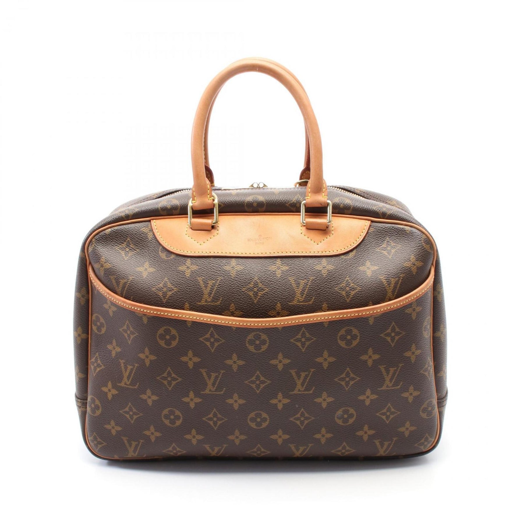 Louis Vuitton Deauville Bowling Vanity Monogram Handbag Coated Canvas Leather
