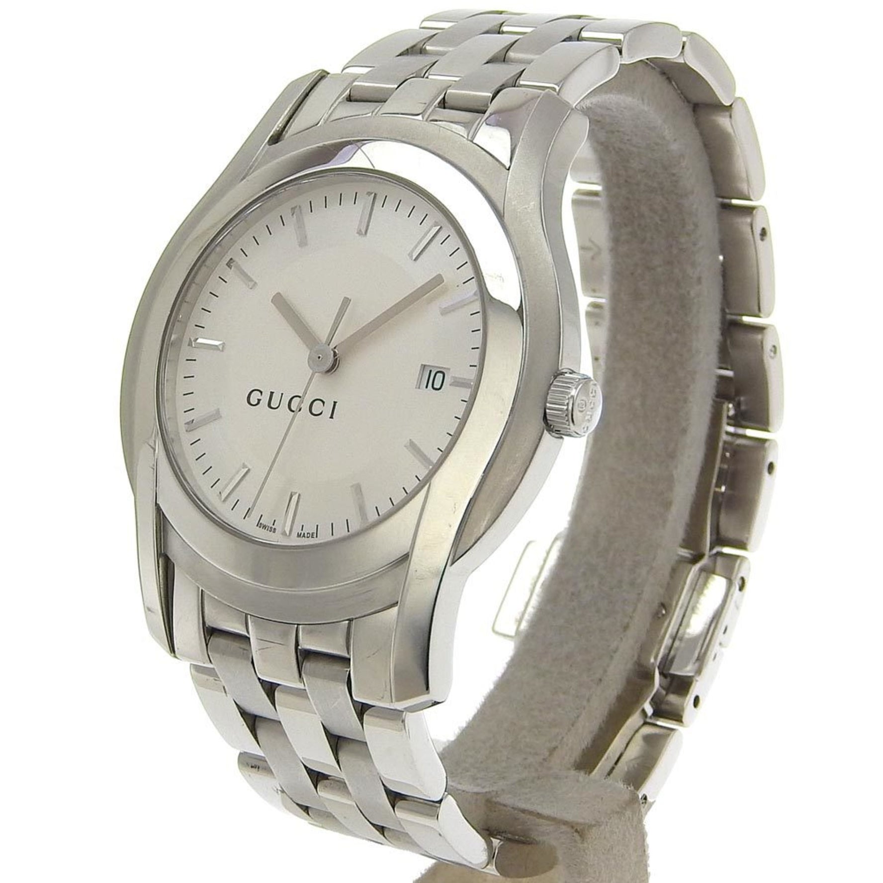 Gucci Stainless Steel Quartz Analog Display Silver Dial Watch