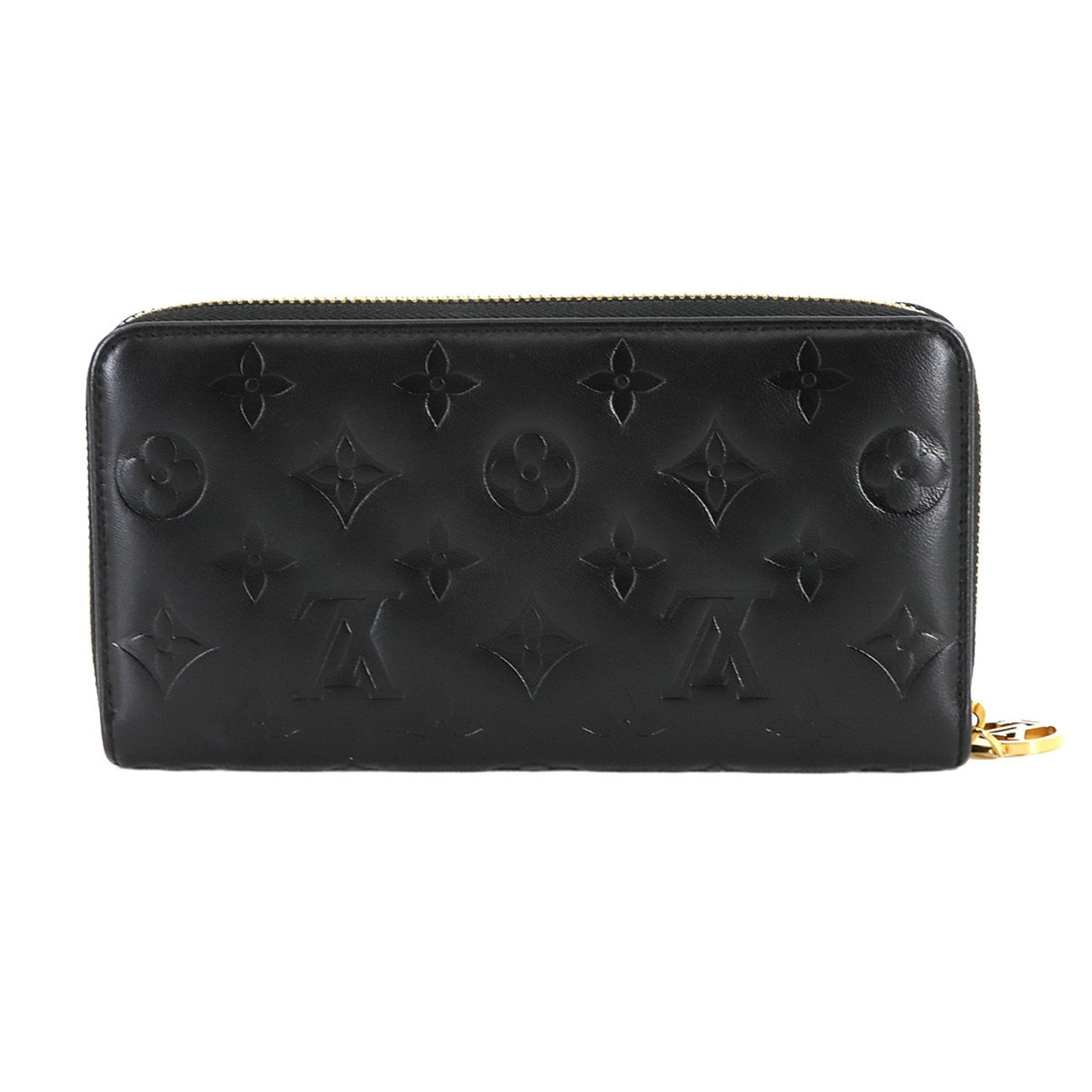 Louis Vuitton Monogram Coussin Zippy Wallet, Round Long Wallet in Lamb Leather, RFID