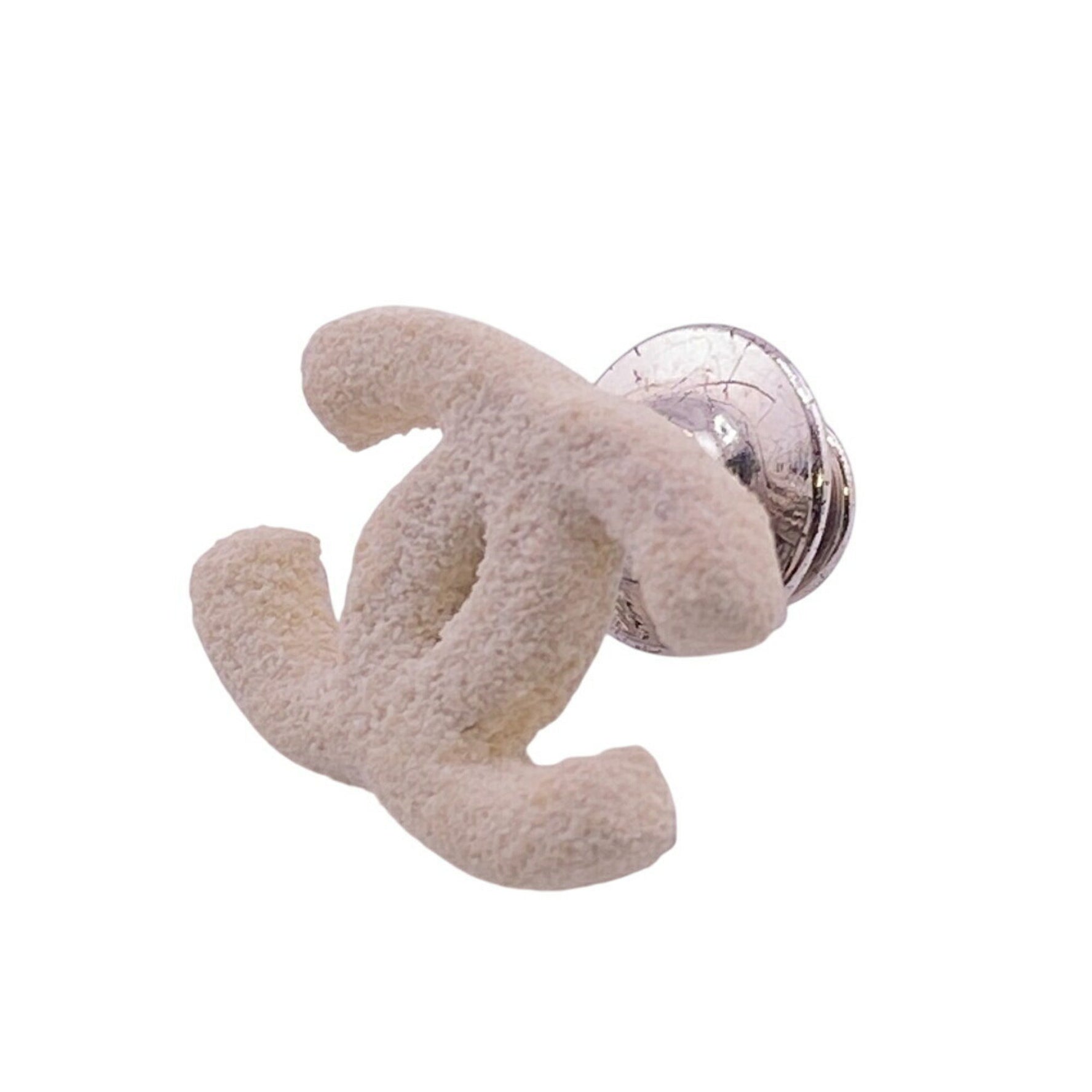 CHANEL Pin Brooch Coco Mark with Rice Silver Unisex