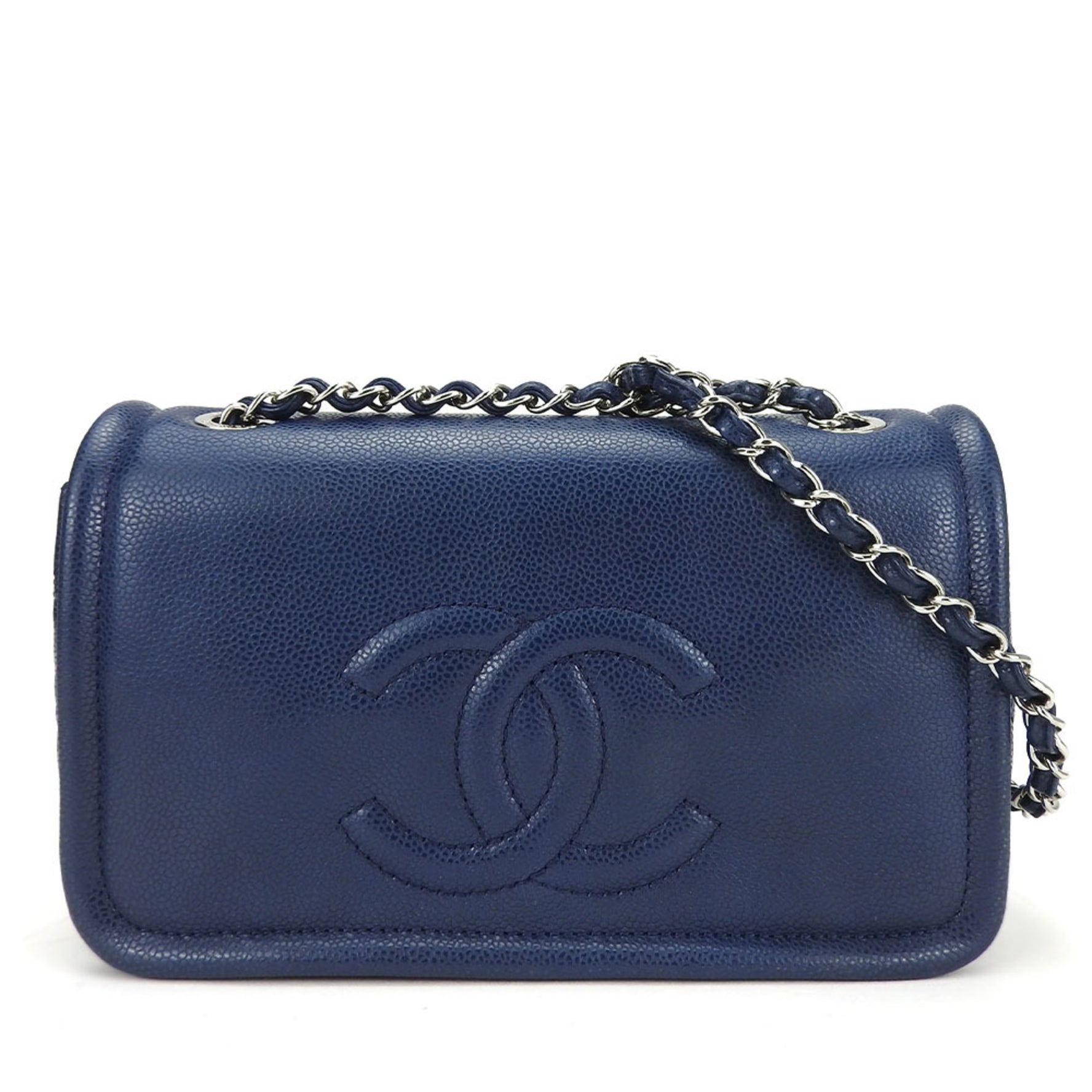 Chanel Shoulder Bag Matelasse Caviar Skin Deca Coco Double Chain 13 Series