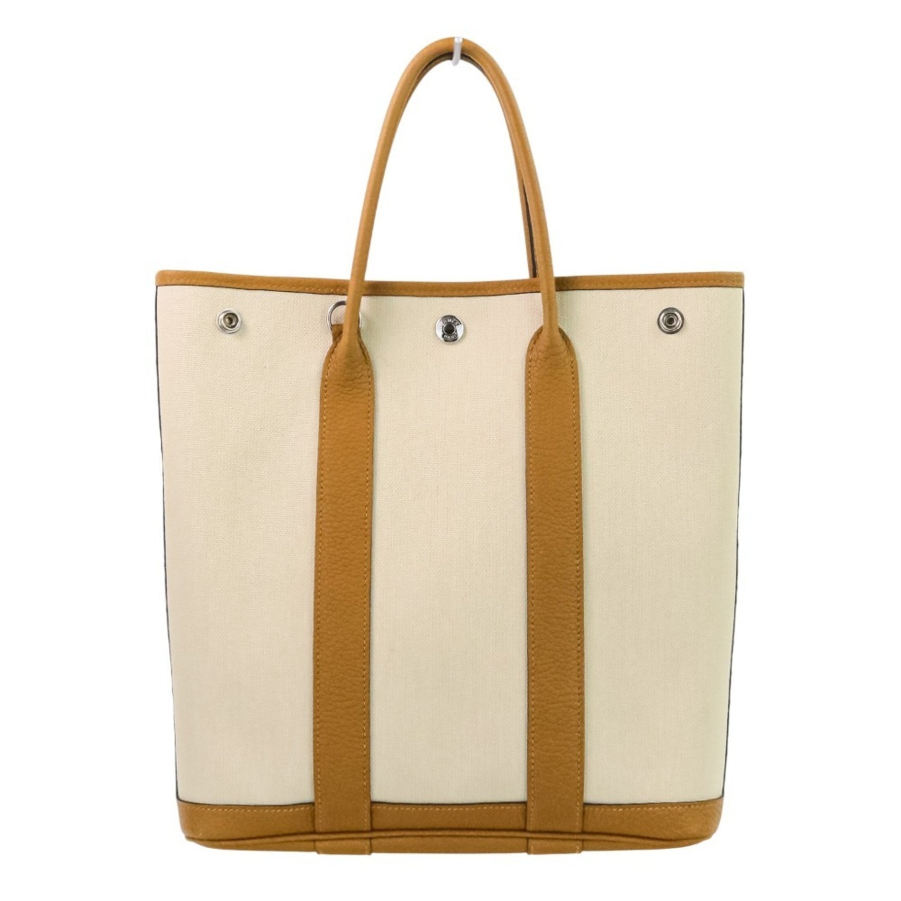 HERMES Garden File PM Shoulder Bag Tote Y Stamped Bedon Ocher
