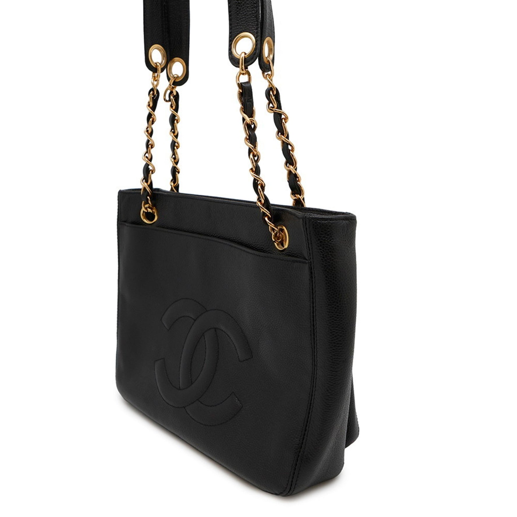 Chanel Chain Tote Bag with Coco Mark and Caviar Skin
