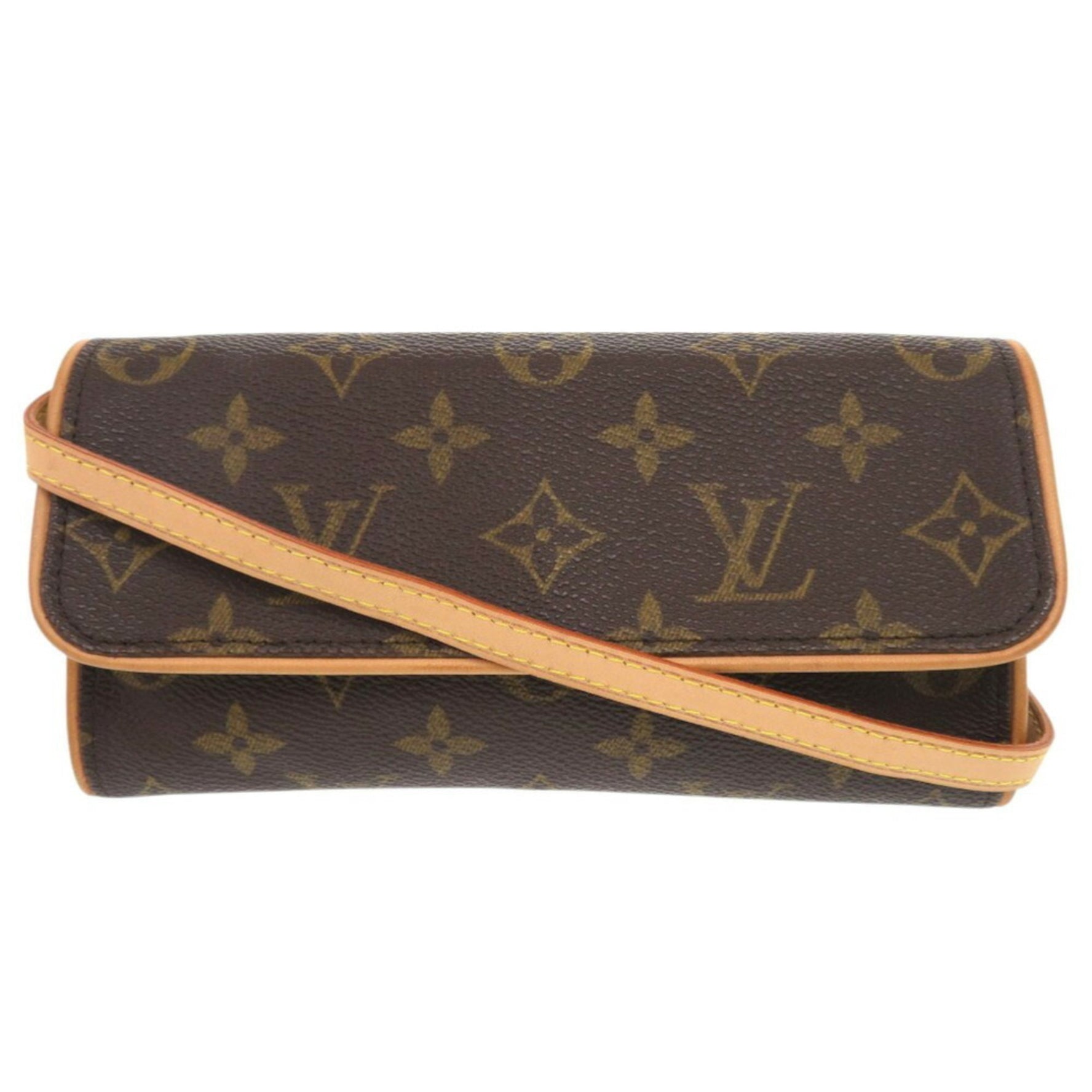Louis Vuitton Pochette Twin PM Monogram Brown Shoulder Bag LV 1056