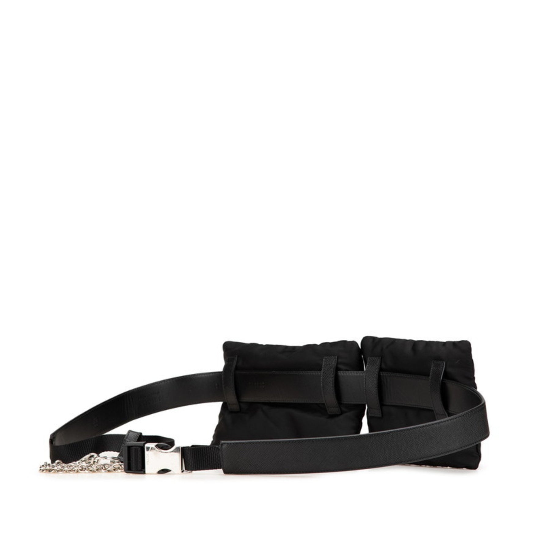 Prada Belt Bag with Chain, Size 38 95 Nylon