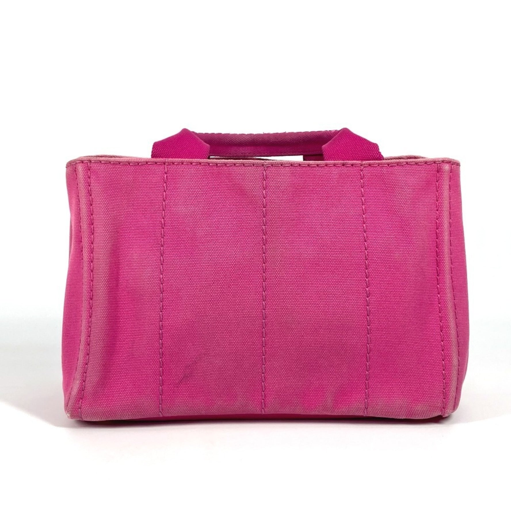PRADA Canapa Logo Tote Bag Handbag Canvas Pink