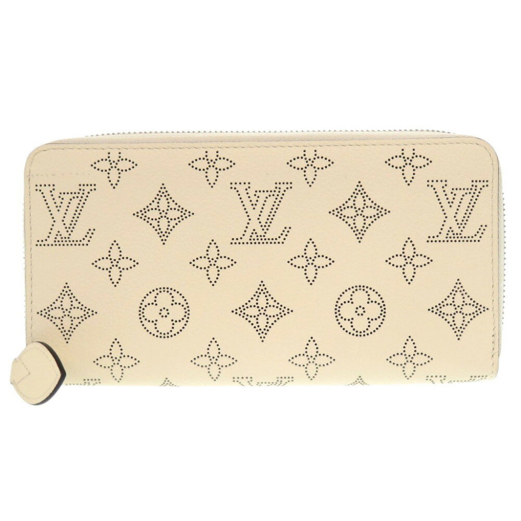 Louis Vuitton Zippy Wallet Monogram Mahina Ivory Round Long 1988