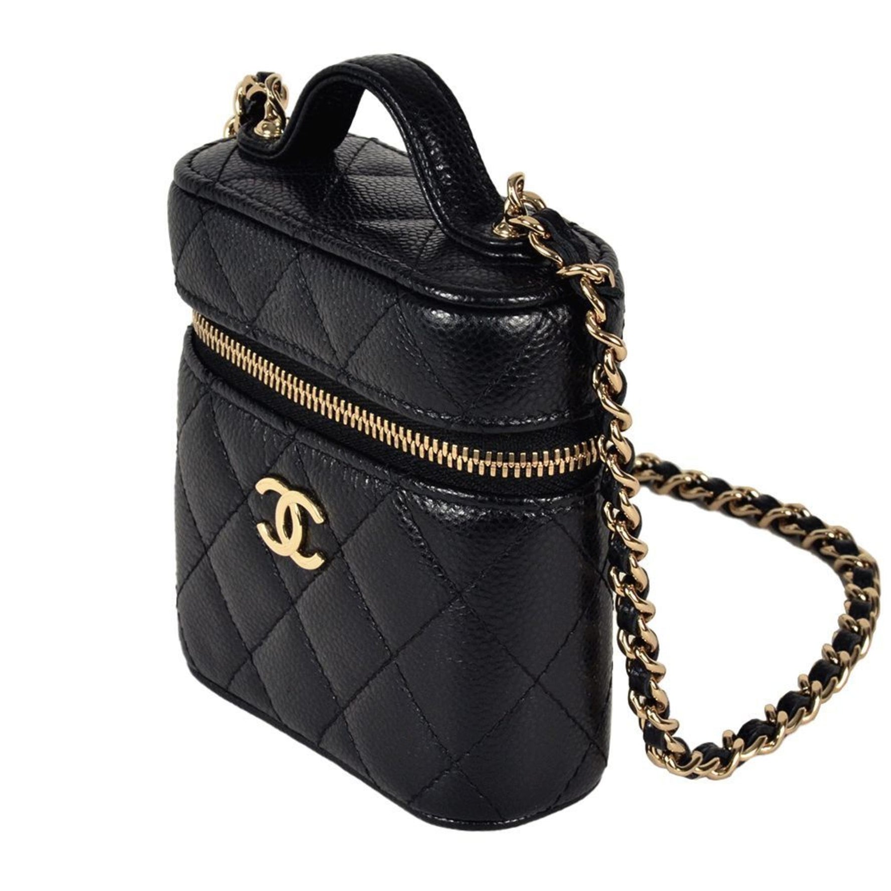 CHANEL Matelasse Mini Vanity Shoulder Bag Caviar Skin Coco Mark 3