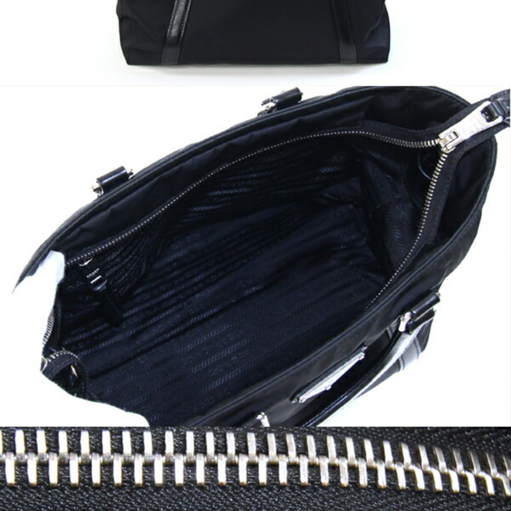 Prada Handbag Nylon Leather Shoulder Bag