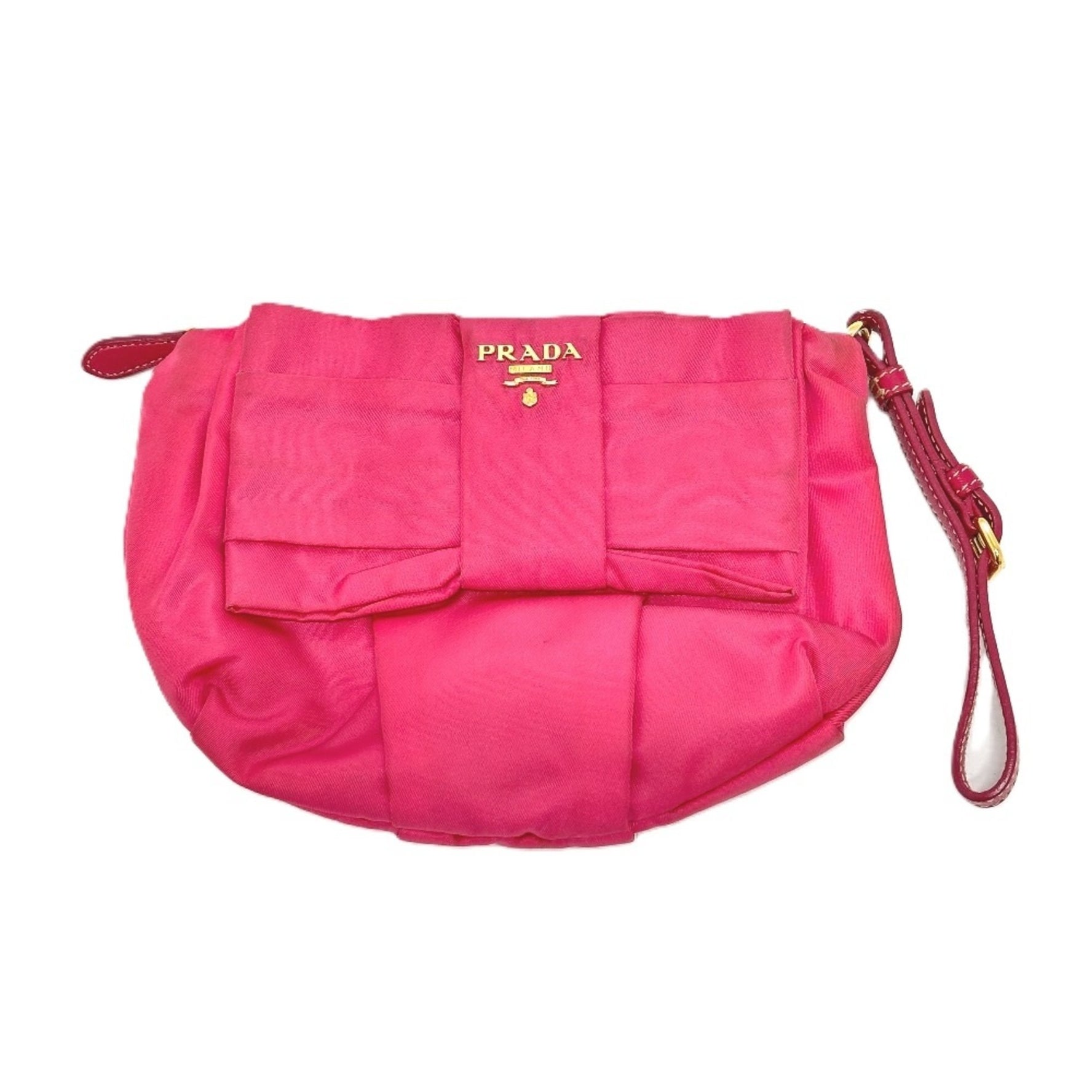 PRADA Logo Ribbon Small Items with Strap Multi-Pouch Storage Pouch Accessory Cosmetic Nylon