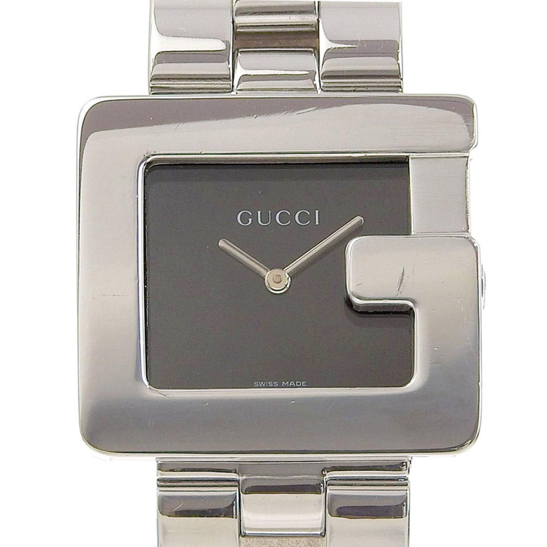 GUCCI Watch Stainless Steel Swiss Made Quartz Analog Display Black Dial Ladies