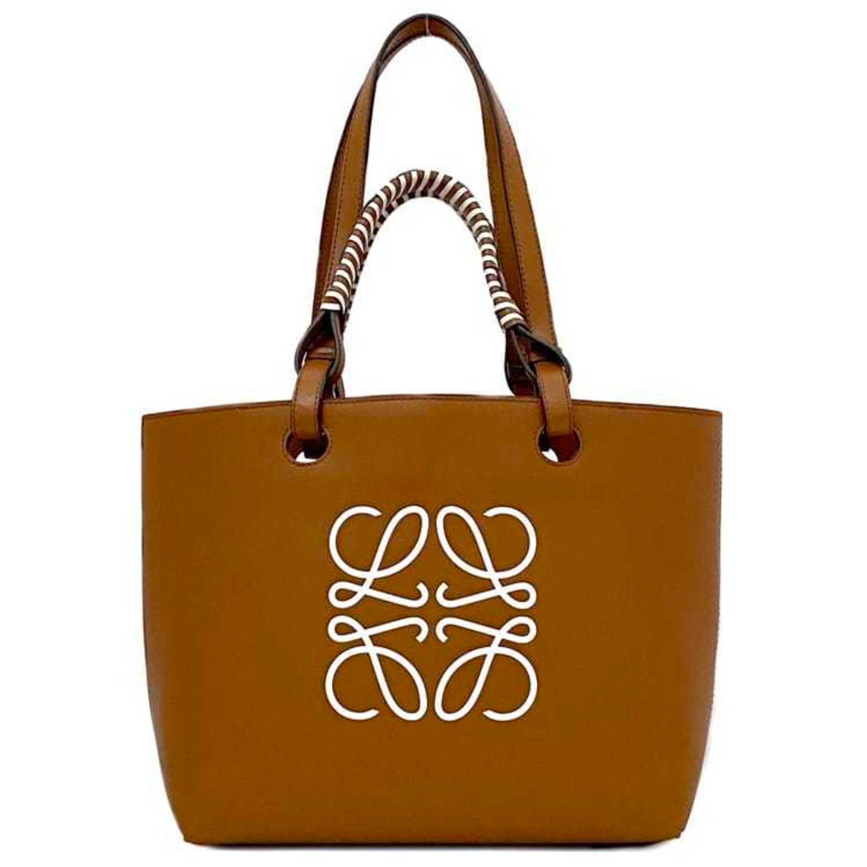 LOEWE Tote Bag White Anagram Leather Freestanding Men's Items