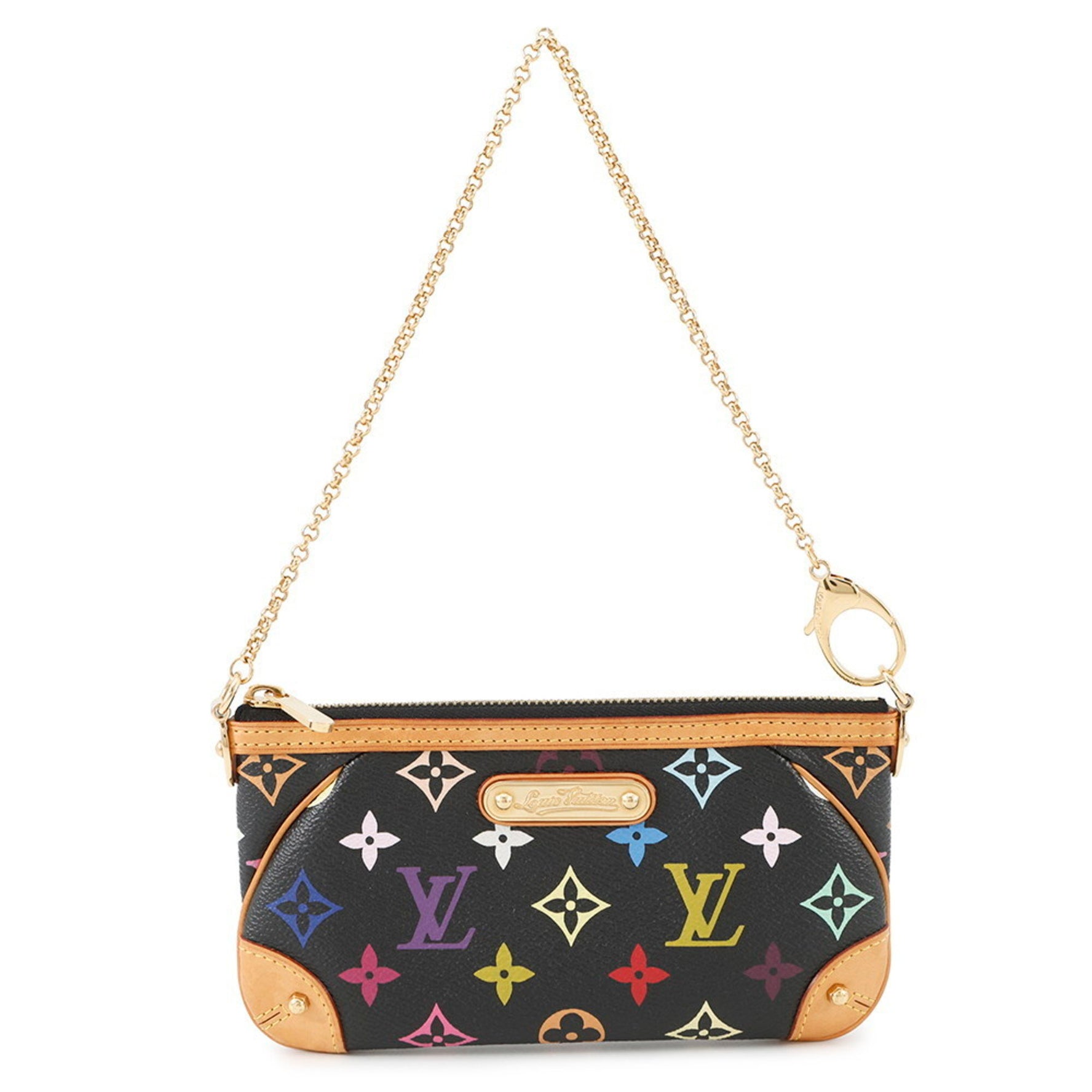 Louis Vuitton Monogram Multicolore Pochette Mila MM Handbag in Black