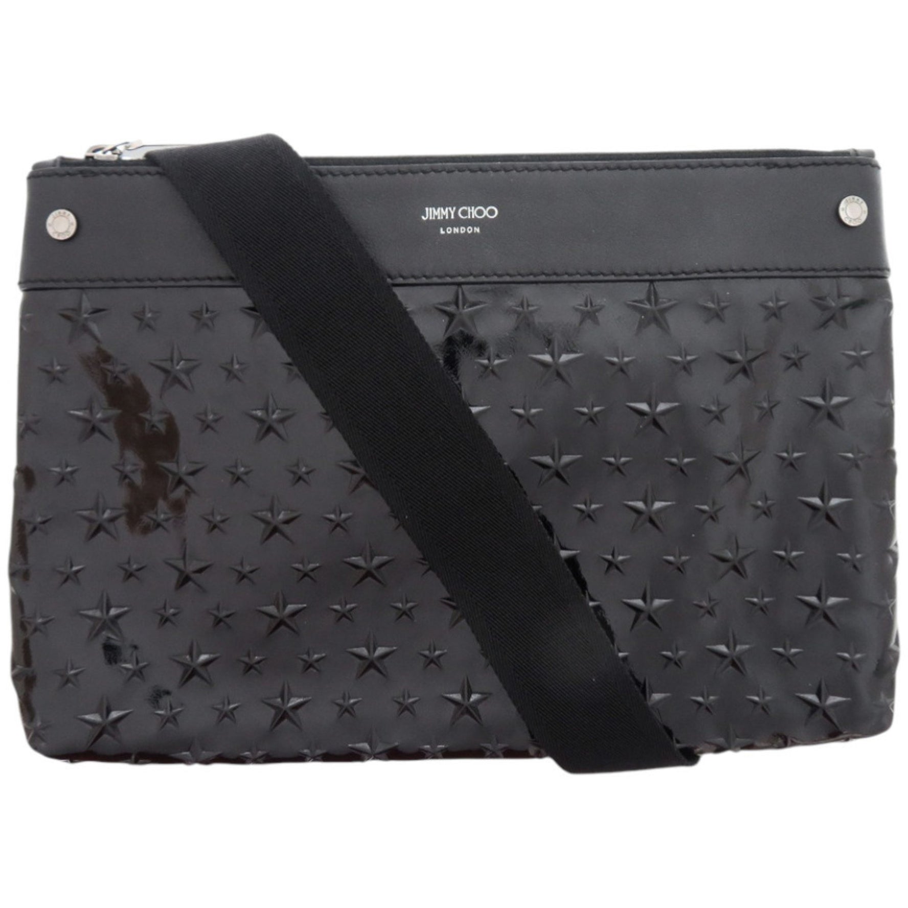 Jimmy Choo Star Embossed KIMI-N Patent Leather Shoulder Bag 0572 JIMMY CHOO