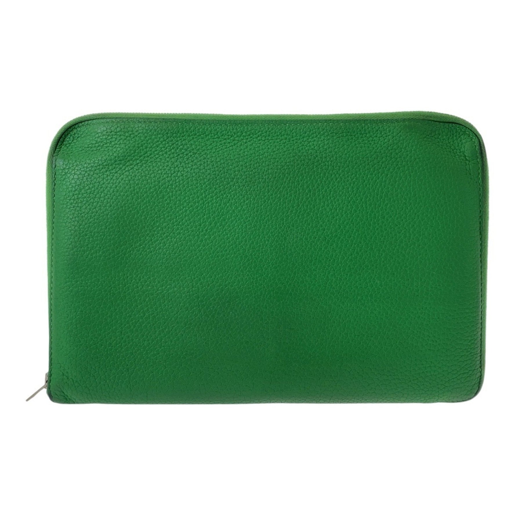 HERMES Azap TGM Leather Long Wallet with Silver Hardware, T Stamp