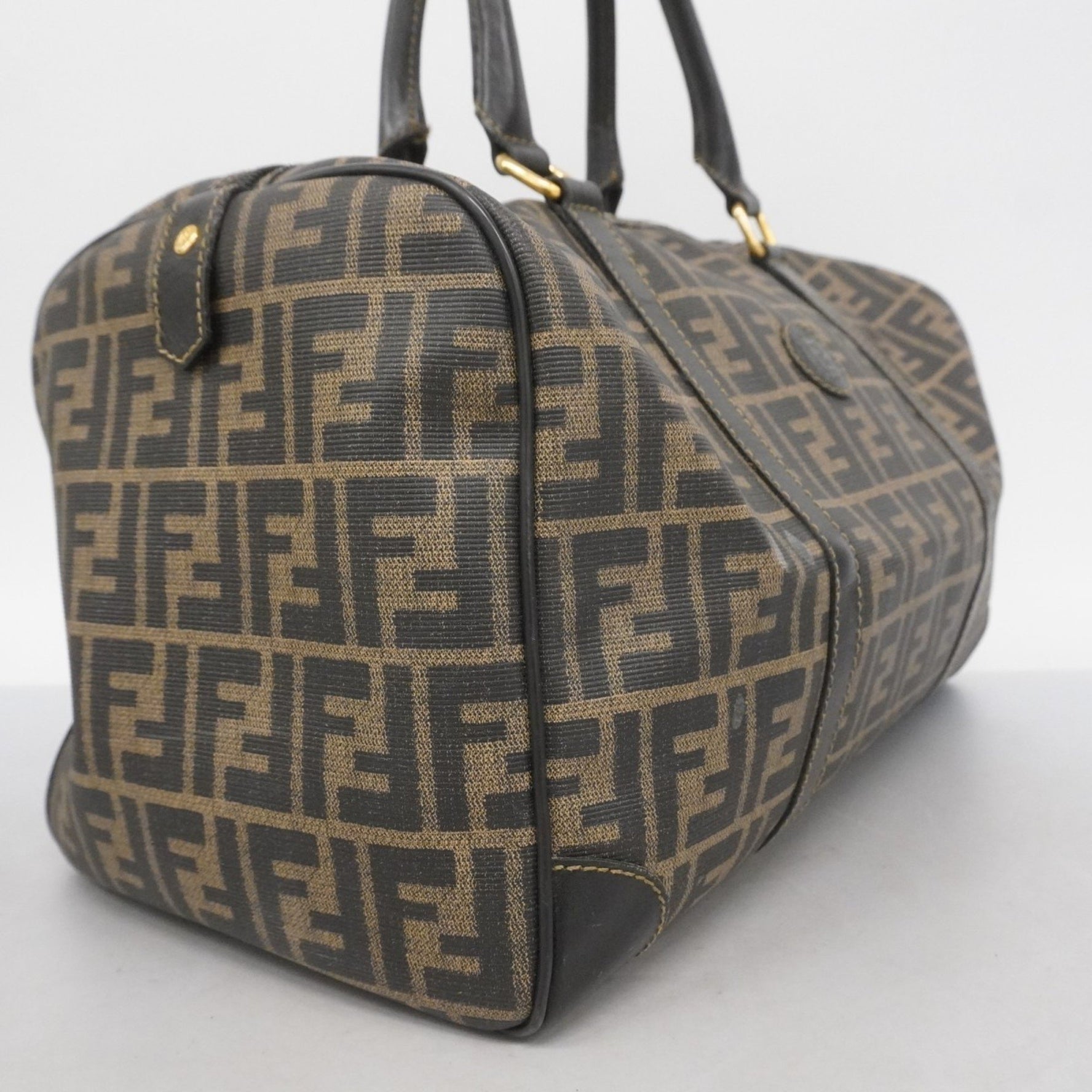 Fendi Boston Bag Zucca Brown Black