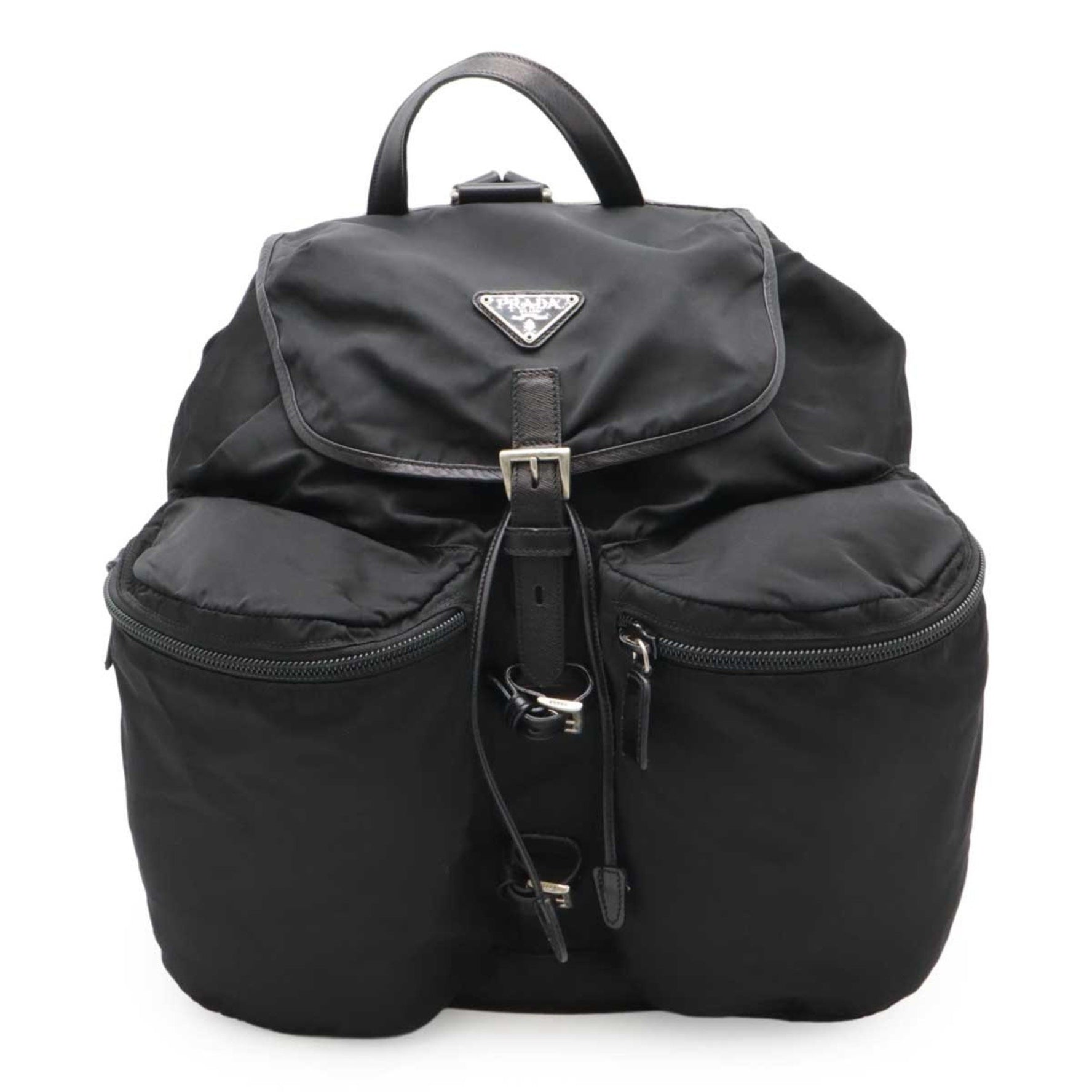 PRADA Triangle Backpack Rucksack Daypack Nylon NERO Black Purchased at Boutique