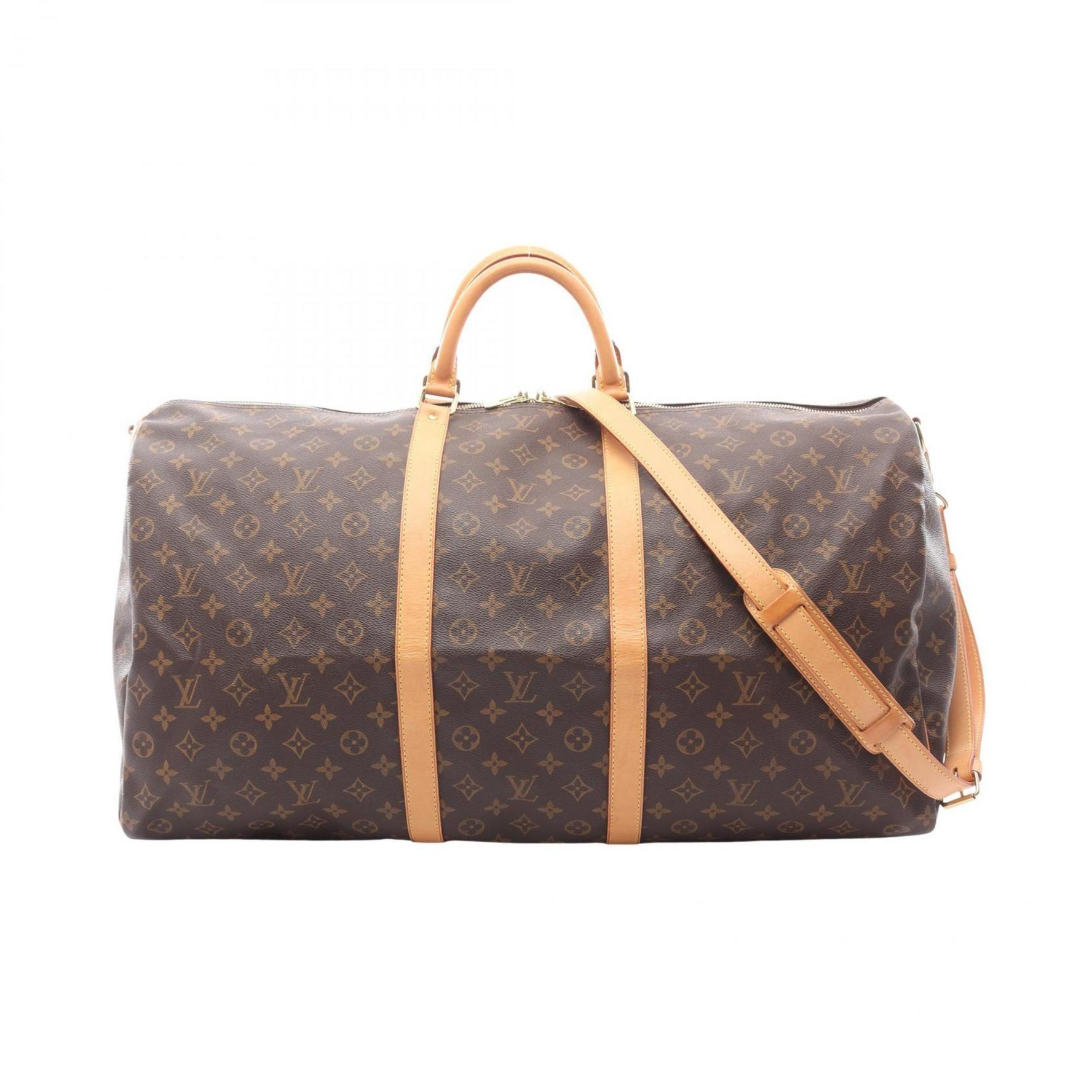 Louis Vuitton Keepall Bandouliere 60 Monogram Boston Bag in Coated Canvas and Leather, Brown, Women
