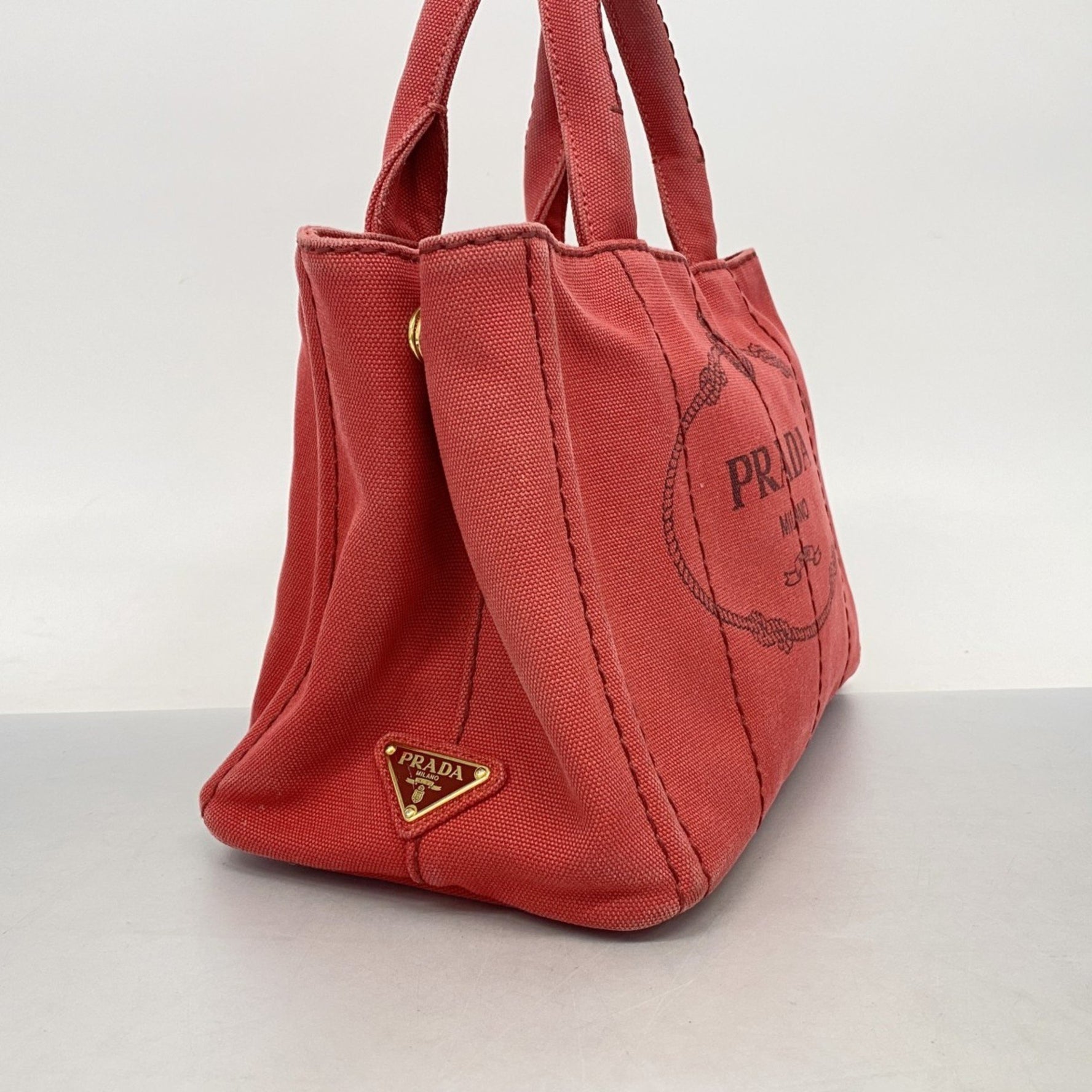 Prada Canapa Canvas Handbag Red