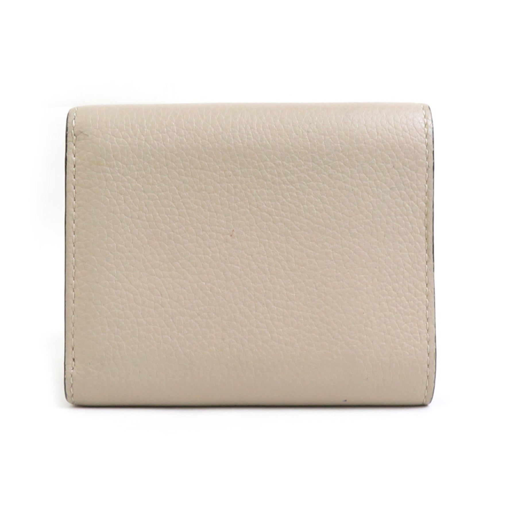 LOEWE Tri-fold Wallet Anagram Leather Greige Brown