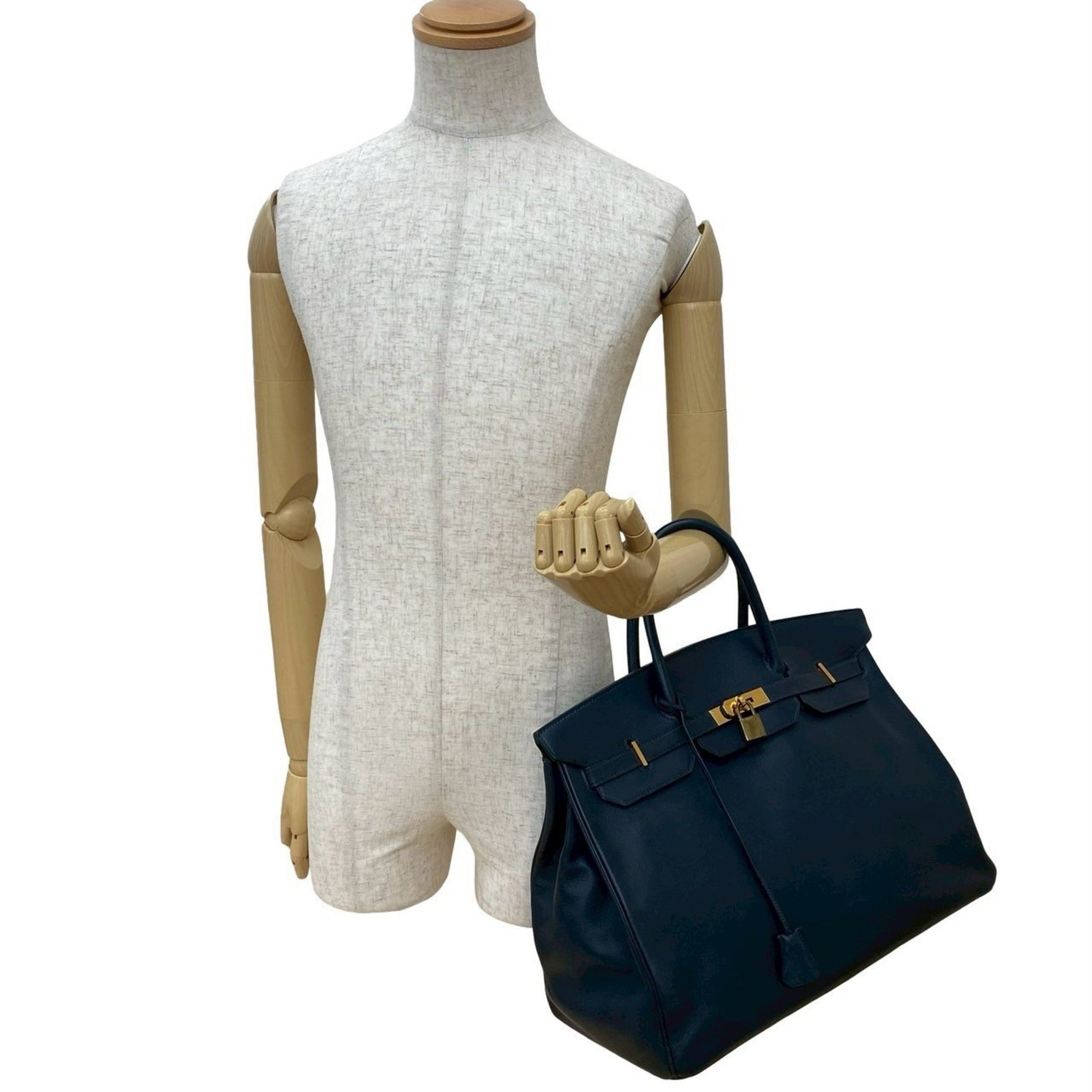 HERMES Birkin 40 Veau Gulliver Leather Handbag/Business Bag, Size