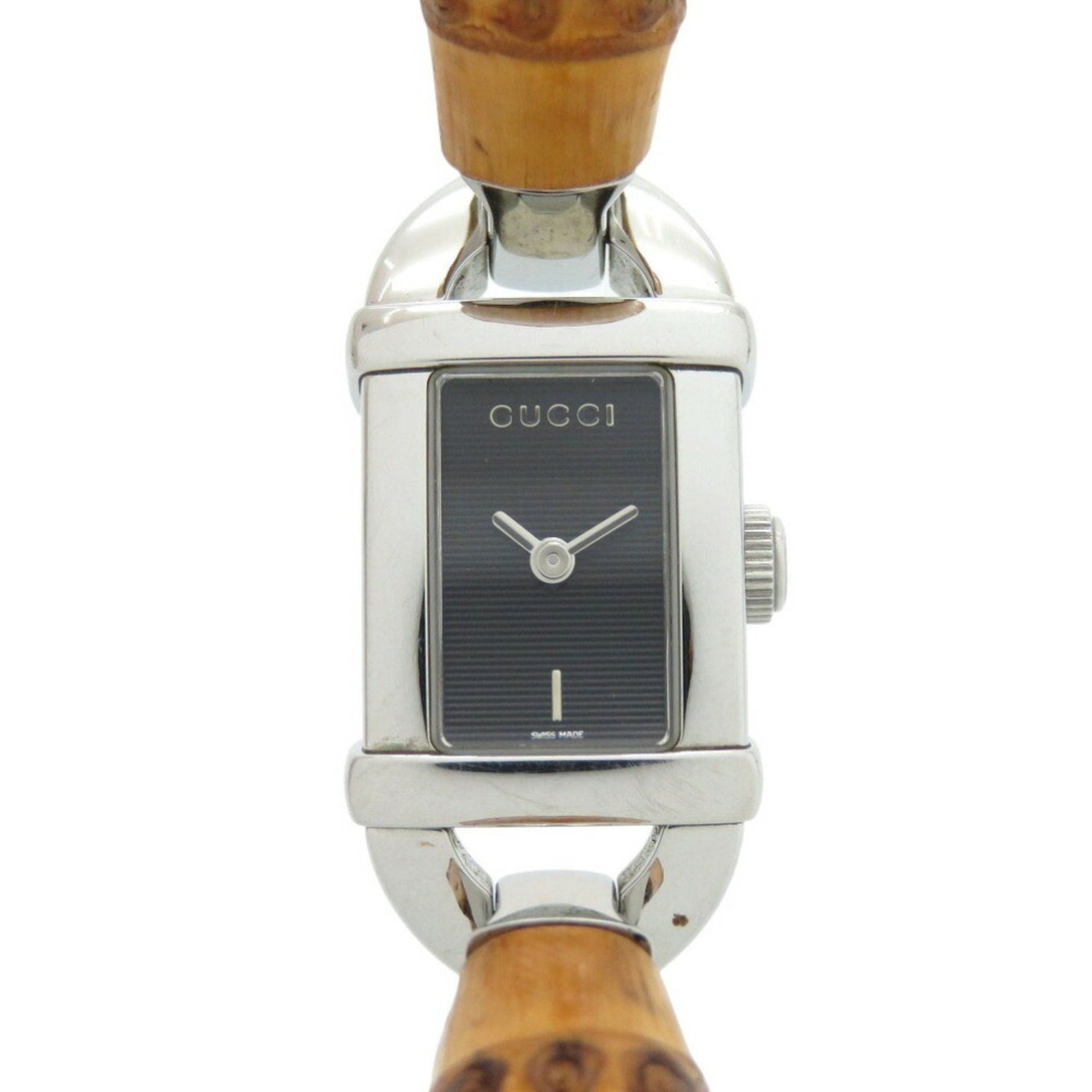 Gucci Bamboo Stainless Steel Black Dial Quartz Watch