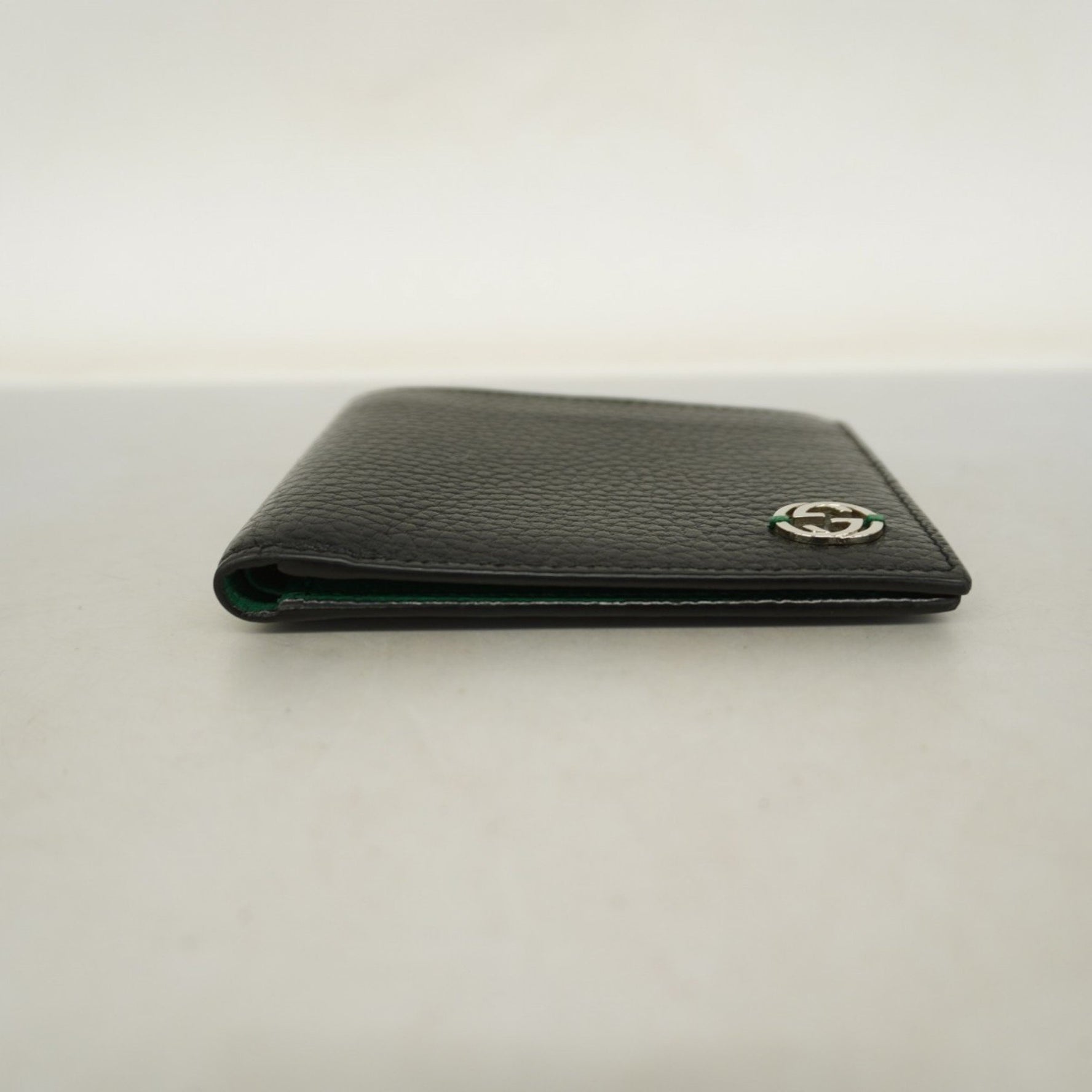 Gucci GG Marmont Wallet Leather Black Green