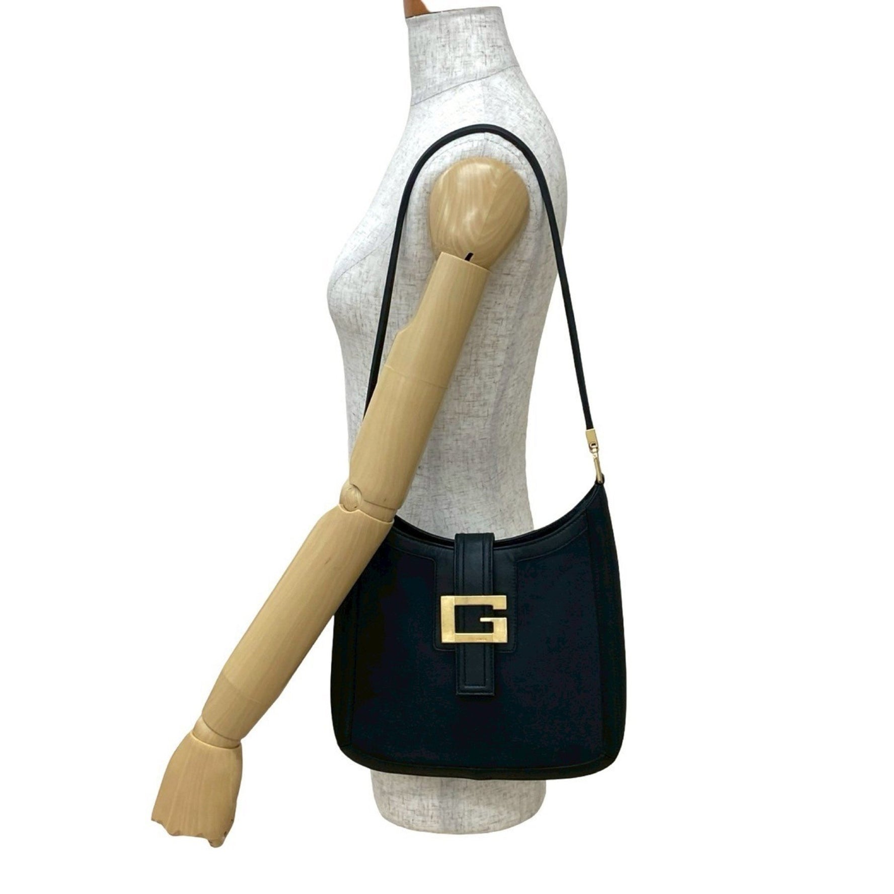 GUCCI G logo hardware leather canvas one-shoulder bag semi-shoulder handbag