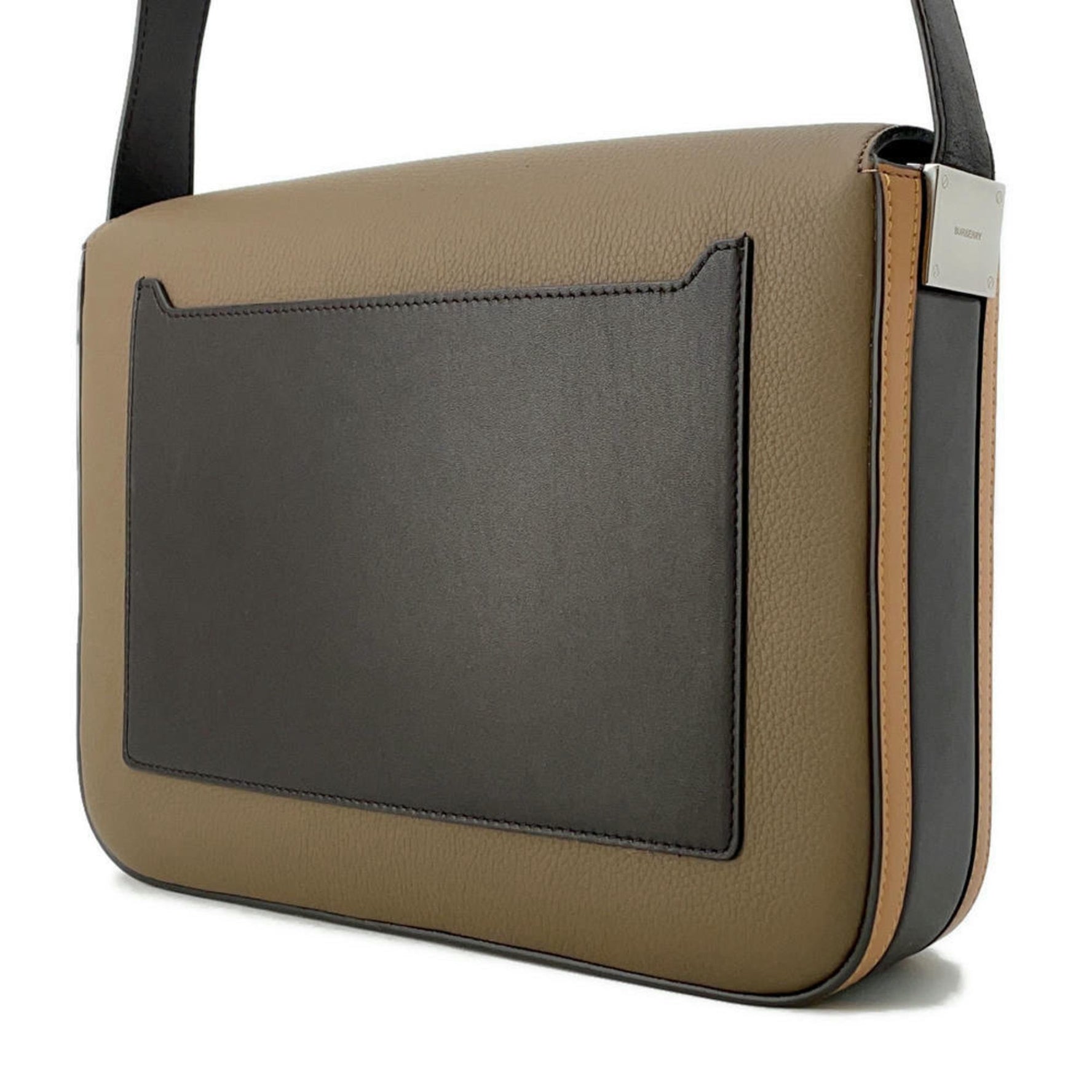Burberry shoulder bag flap leather
