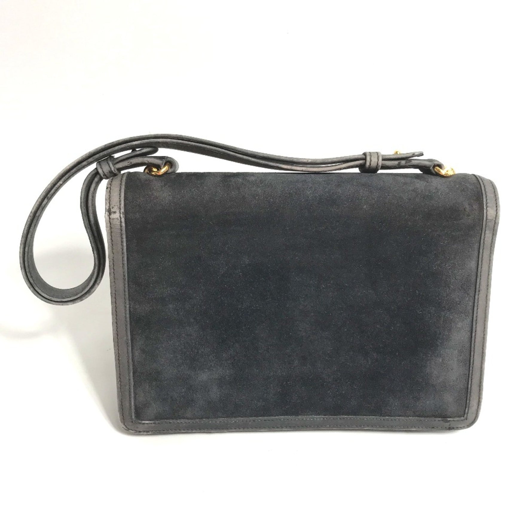 Hermes Shawl vintage Hand Bag Shoulder Bag Based/Navy Based GoldHardware