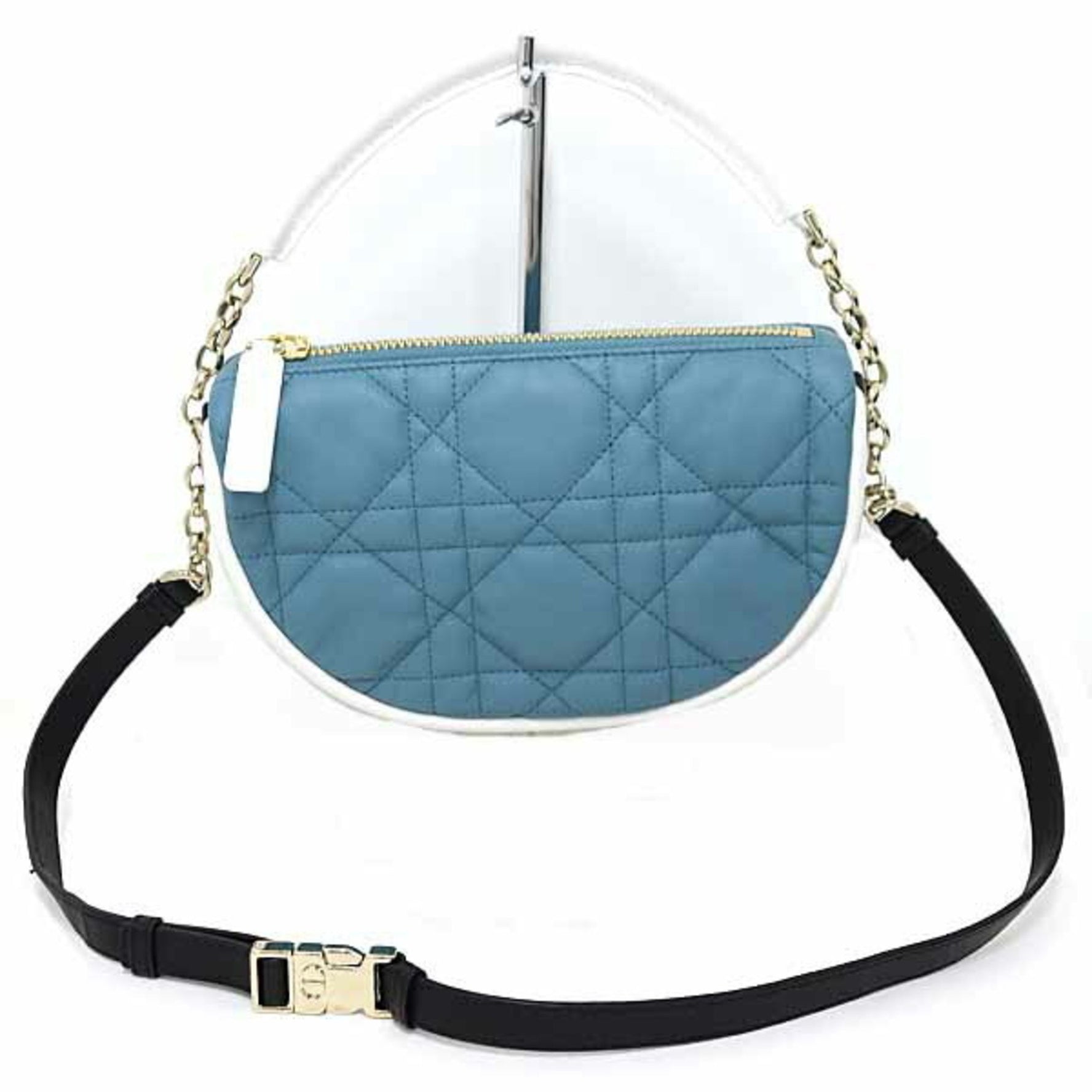 Christian Dior DIOR VIBE Vibe Small Hobo Bag Cannage Lambskin Blue S