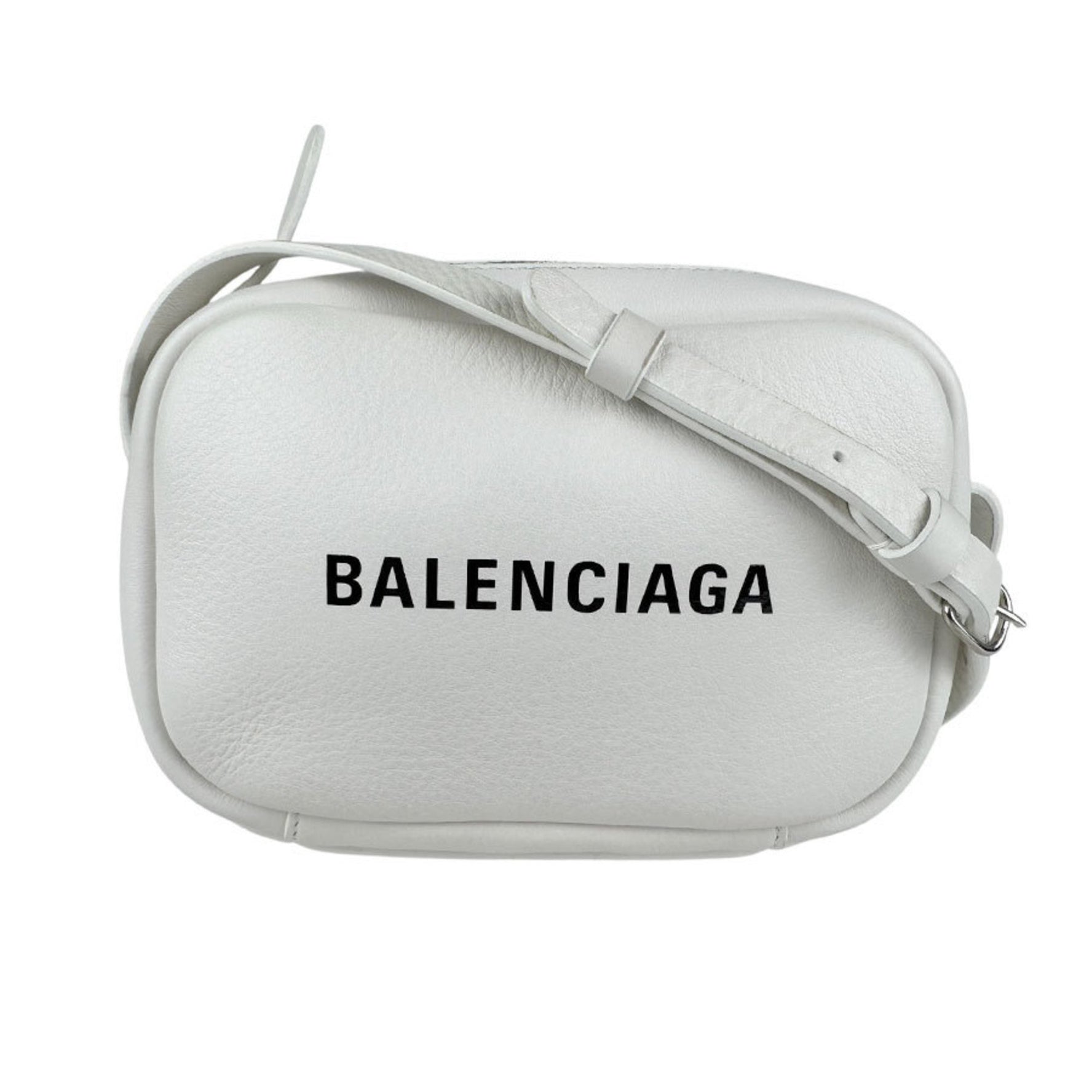 BALENCIAGA Shoulder Bag Everyday Camera XS Leather Silver