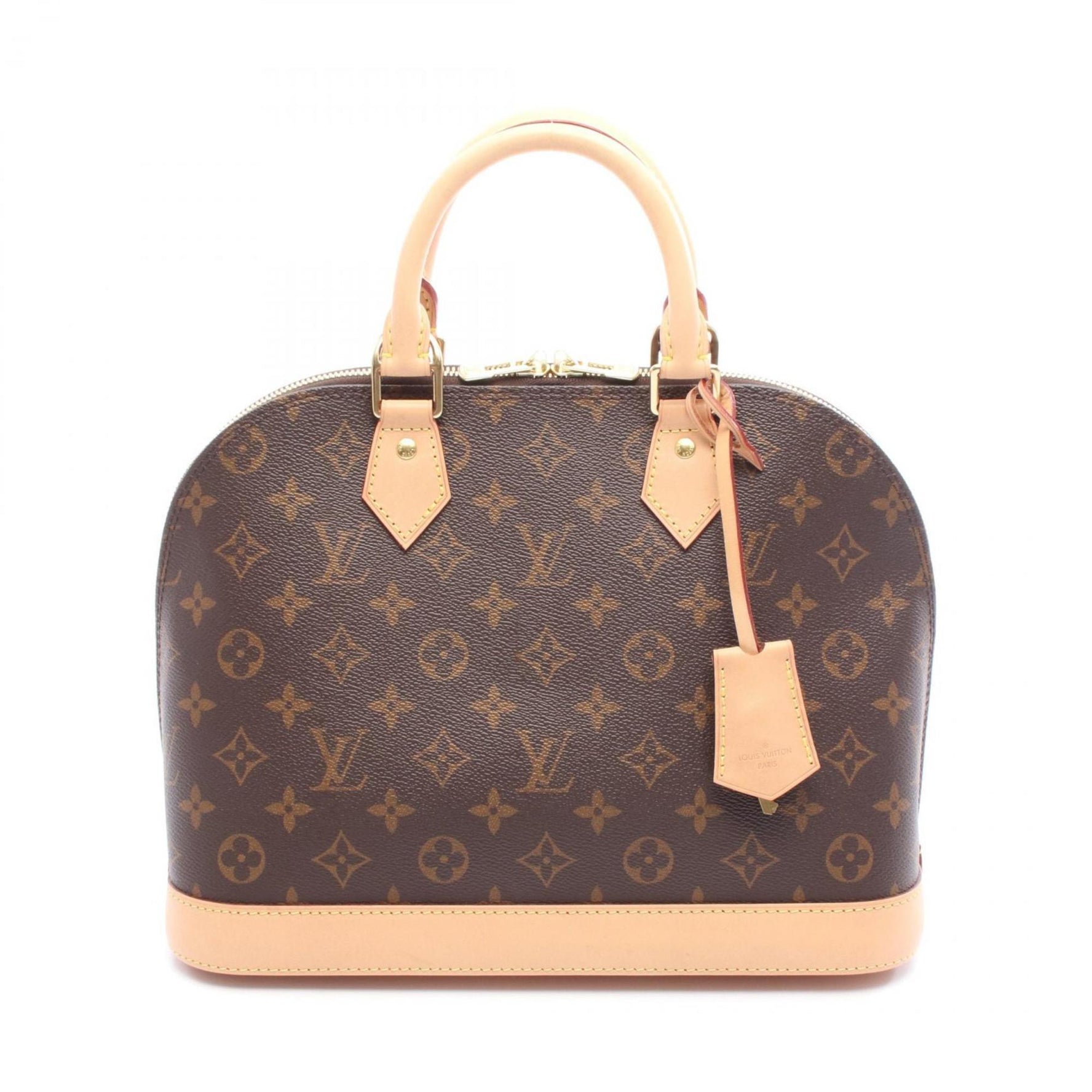 Louis Vuitton Alma Handbag, Coated Canvas and Leather, Monogram, Brown