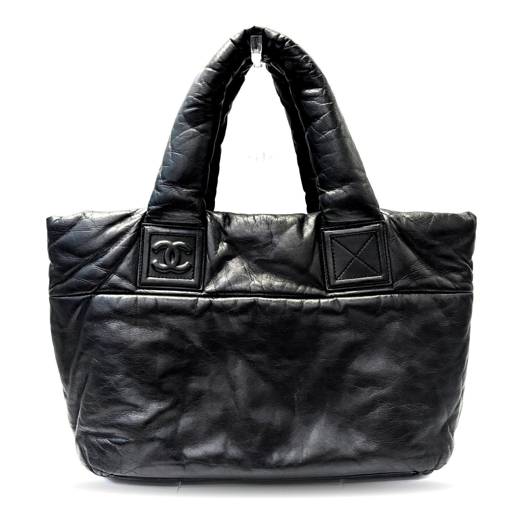 Chanel Coco Cocoon Tote Bag Hand Leather Lambskin Black 13 Series