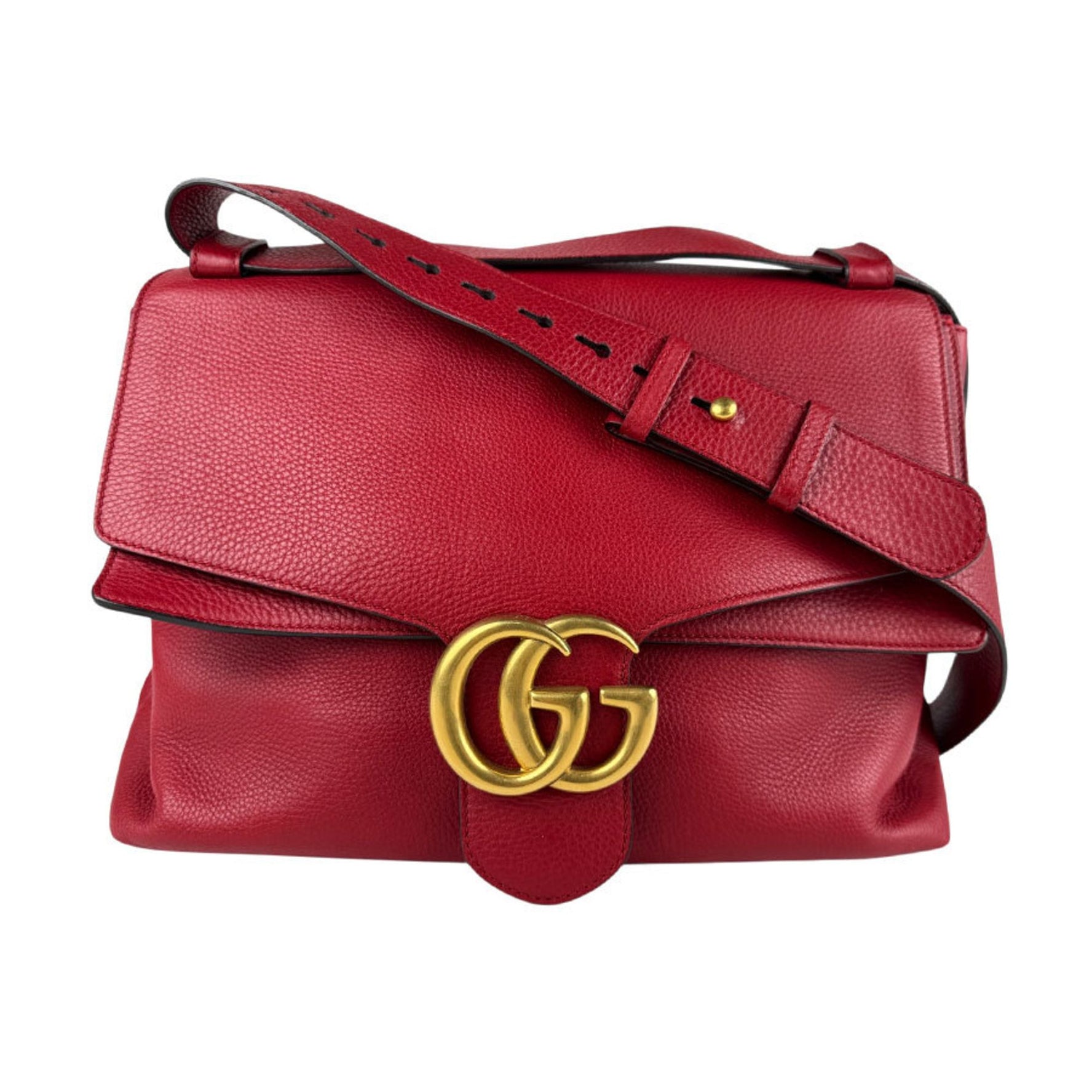 Gucci GG Marmont Leather Shoulder Bag, Red, Men's/Women's