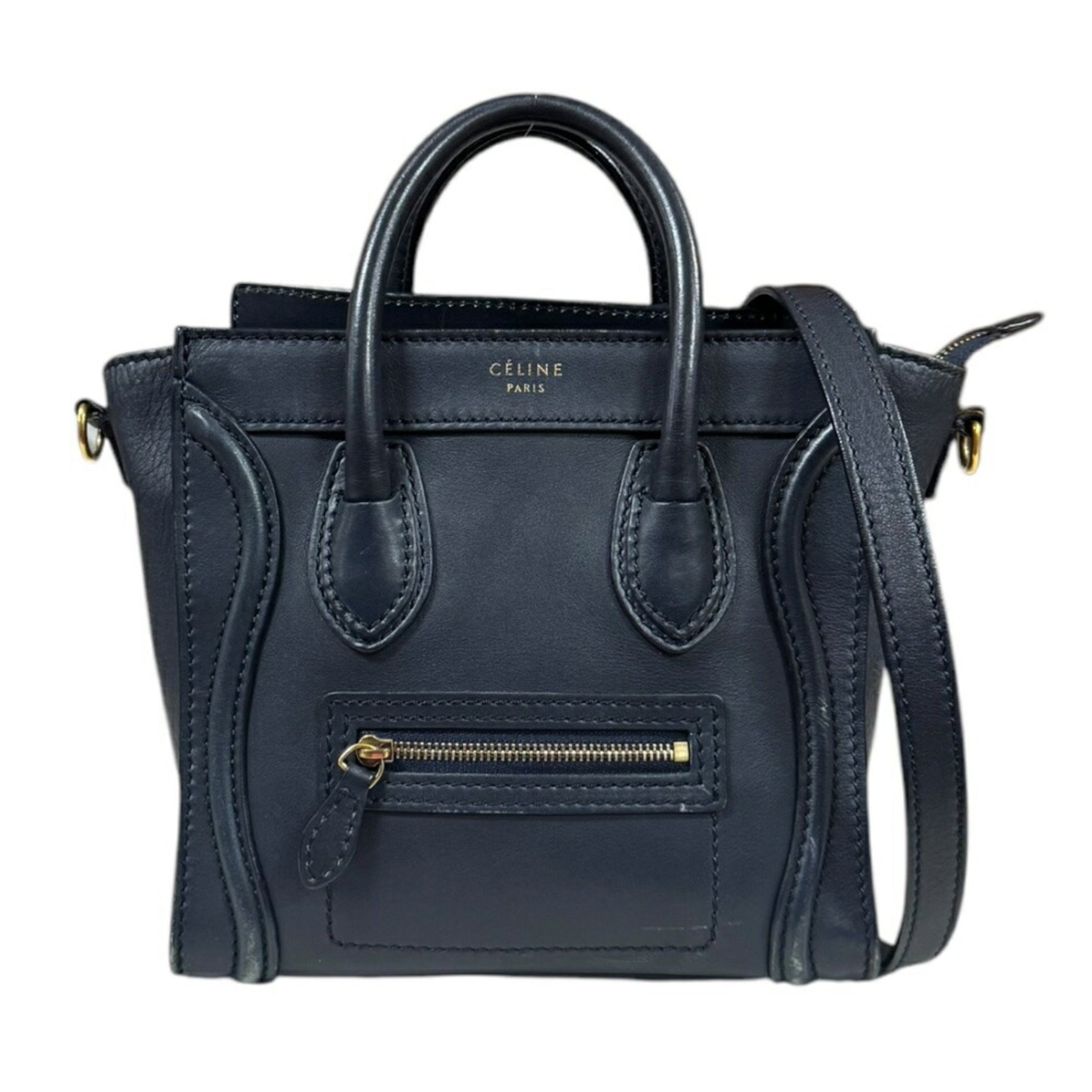 Celine Luggage Nano Shopper Shoulder Bag Leather