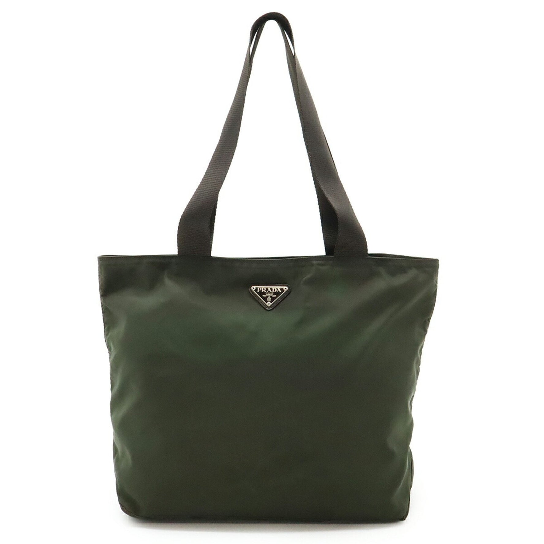 PRADA Triangle Tote Bag Shoulder Nylon Leather EBANO Dark Brown Purchased at an overseas boutique
