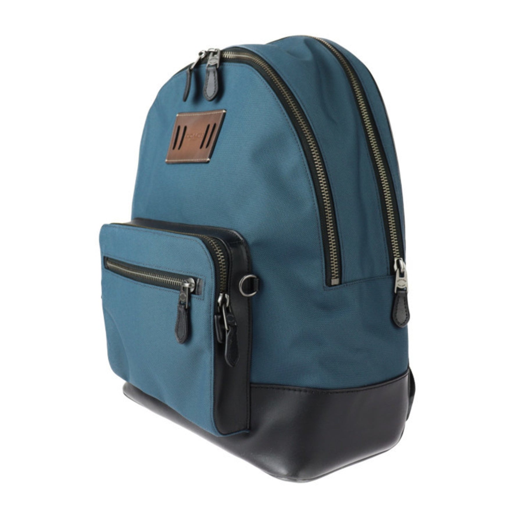 COACH West Backpack In Cordura Daypack Nylon Canvas x Leather Blue Black