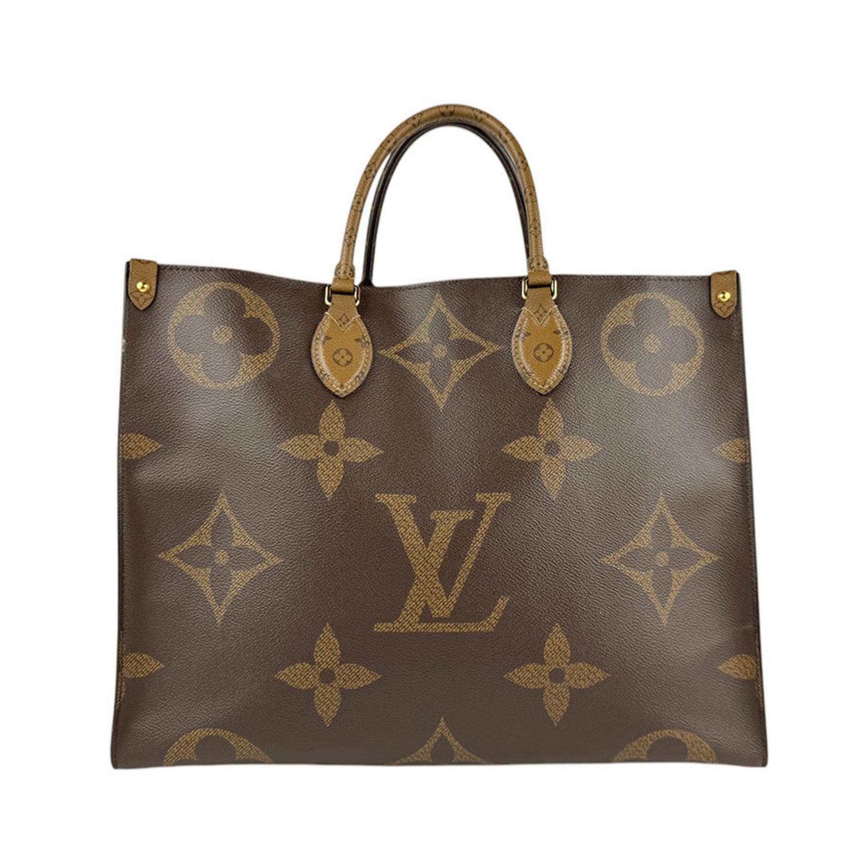 Louis Vuitton Handbag Shoulder Bag Monogram Reverse On the Go GM Brown Men's