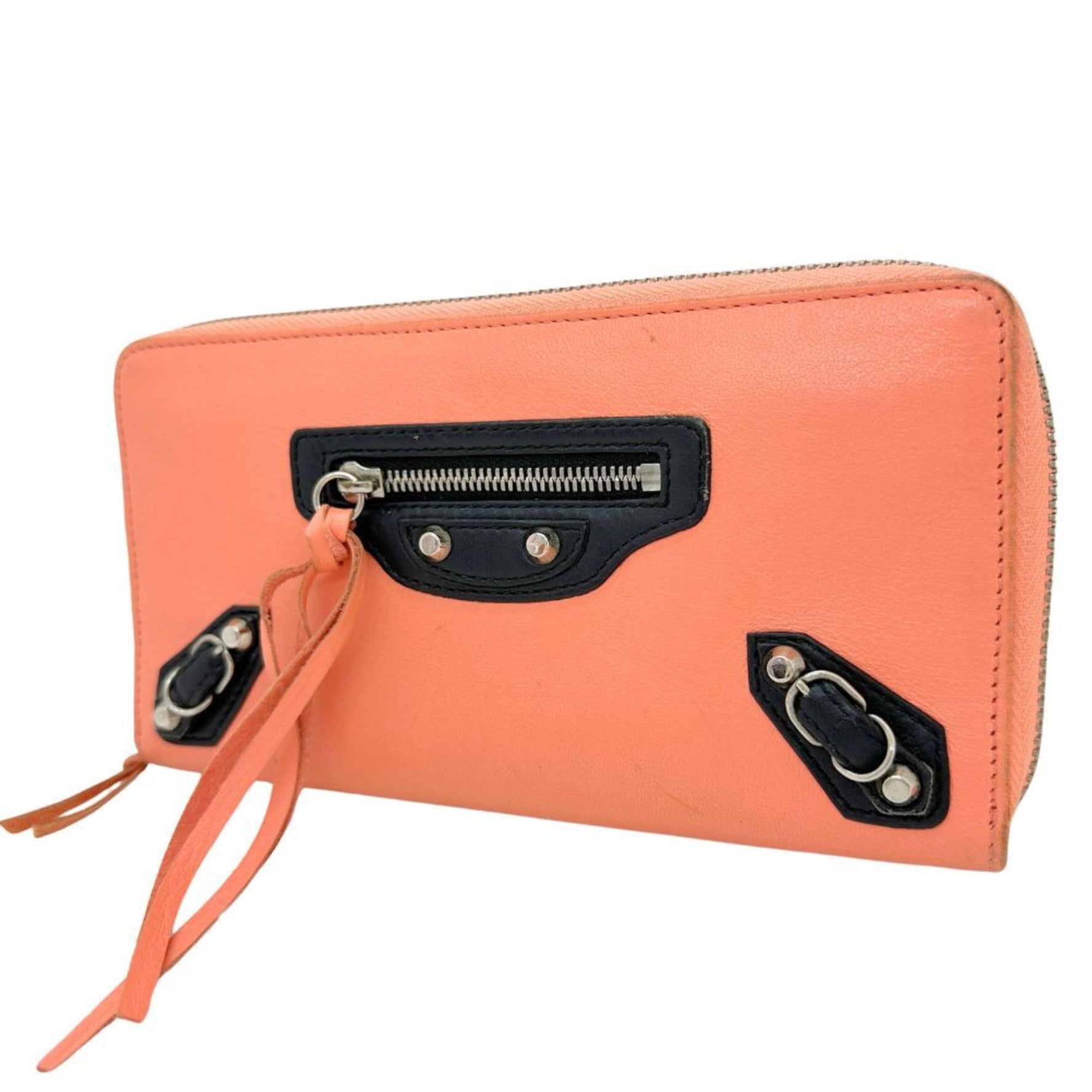 BALENCIAGA Round Long Wallet Calf Zip Around