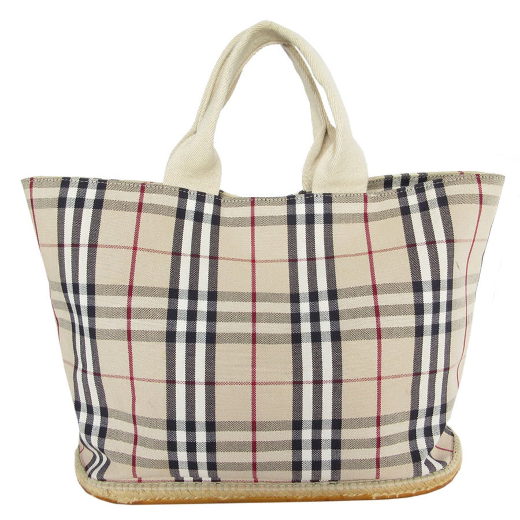 Burberry Handbag Tote Bag Nova Check Canvas Rubber Beige Multicolor Men's