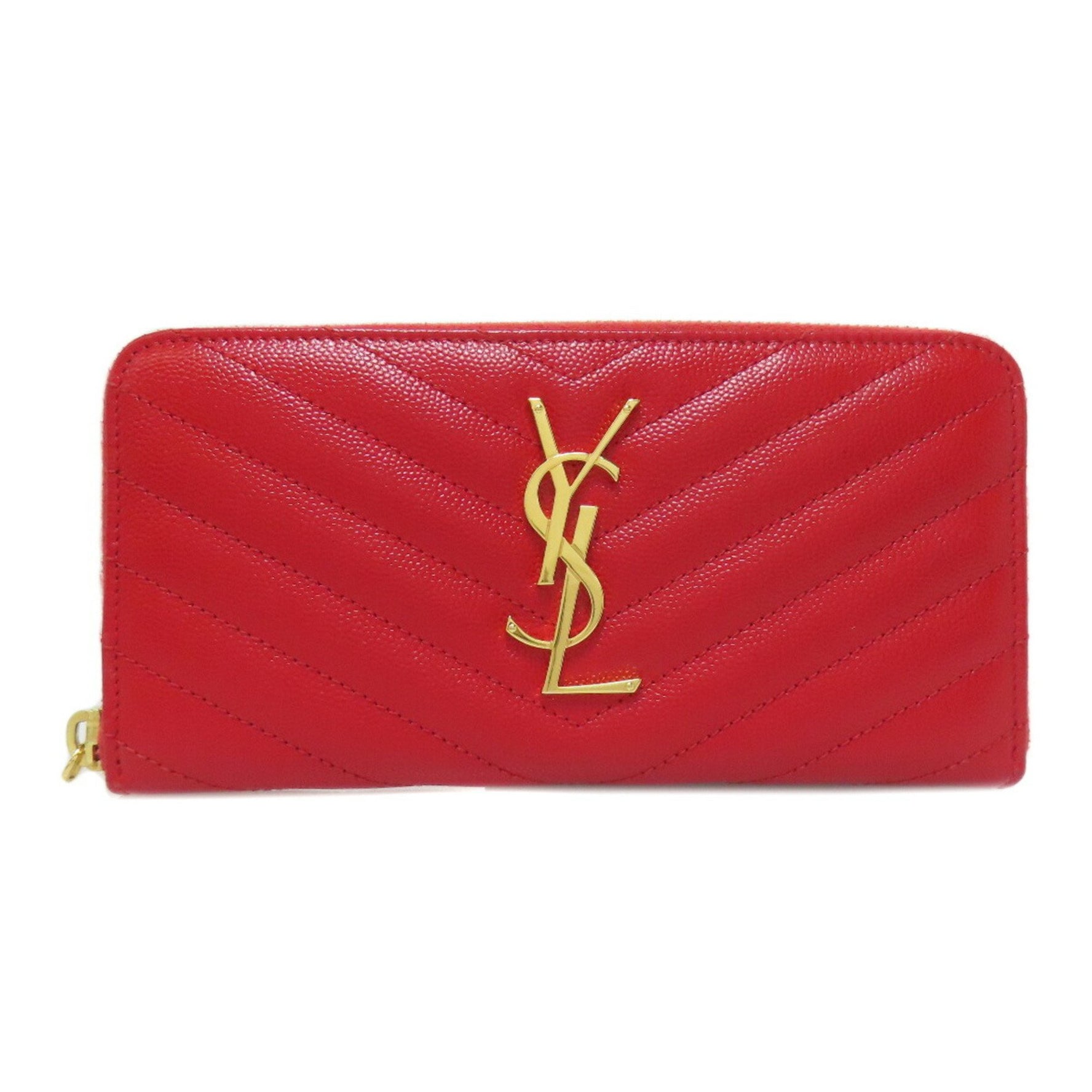 Saint Laurent V-stitch long wallet in calfskin . SAINT LAURENT