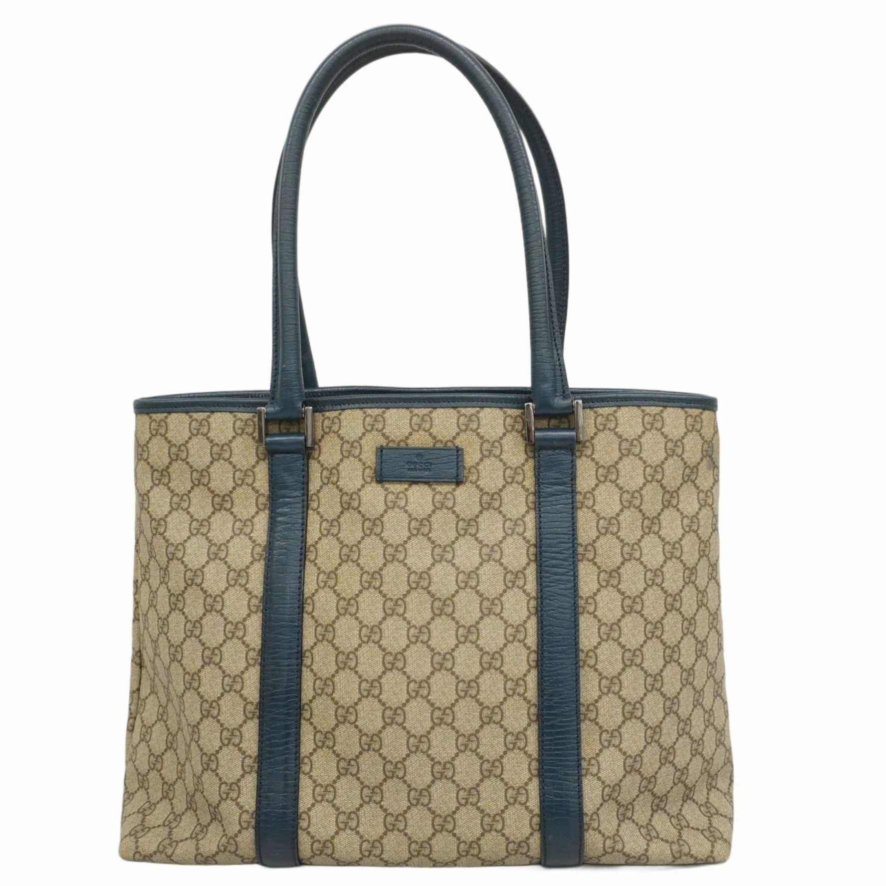 Gucci GG Supreme Tote Bag Brown Navy