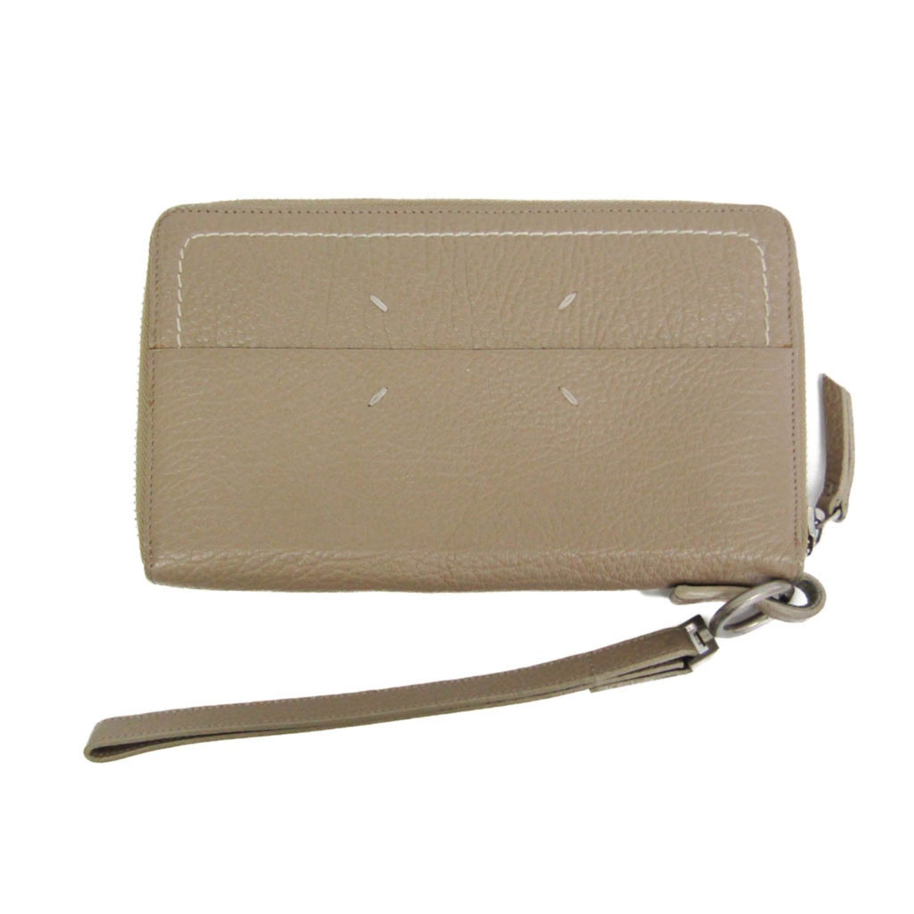 Maison Margiela 4 Stitch Organizer Wallet Men,Women Leather Long Wallet (bi-fold) Beige