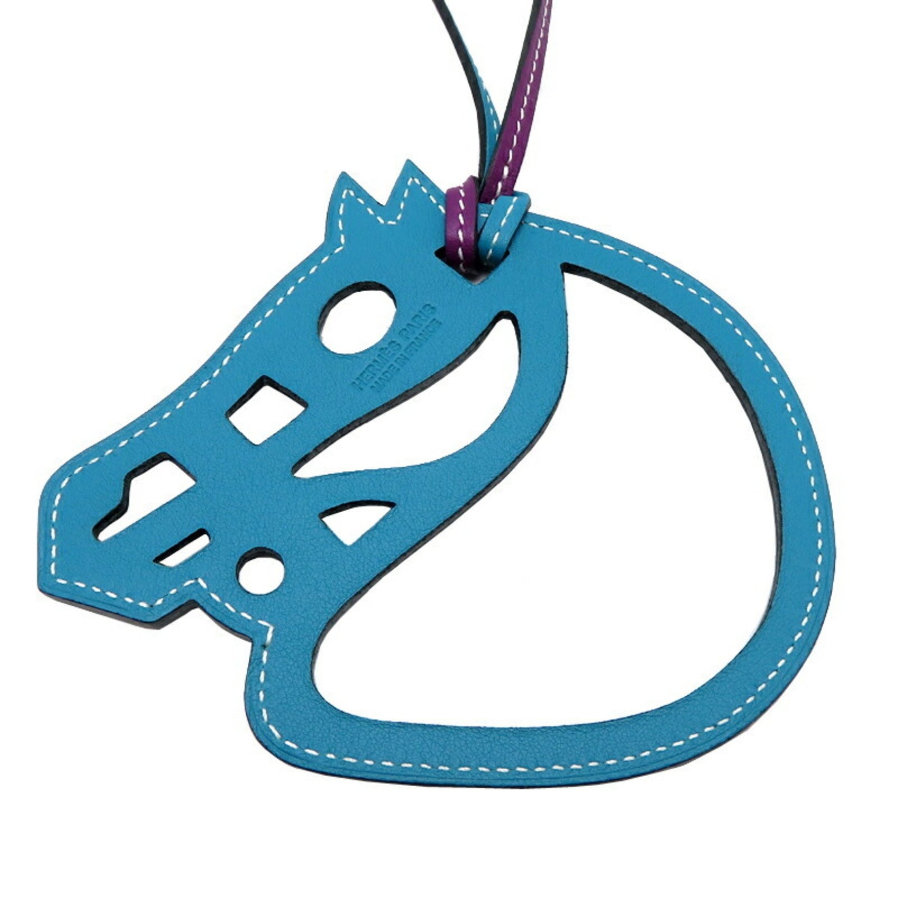 Hermes Paddock Cheval and Men's Keychain Leather Purple