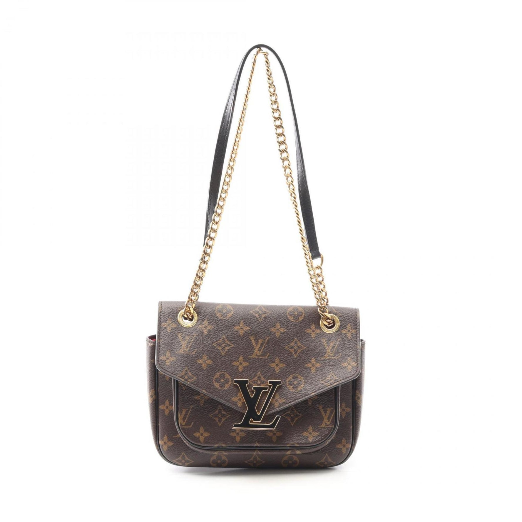 Louis Vuitton Passy Shoulder Bag, Coated Canvas and Leather, Monogram, Brown Black