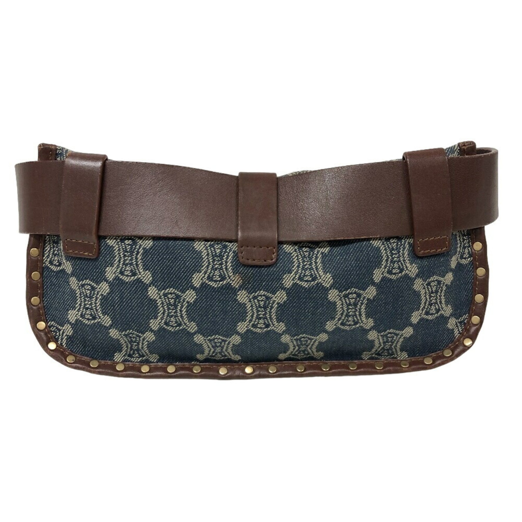 CELINE Triomphe Waist Pouch Macadam Body Bag Blue