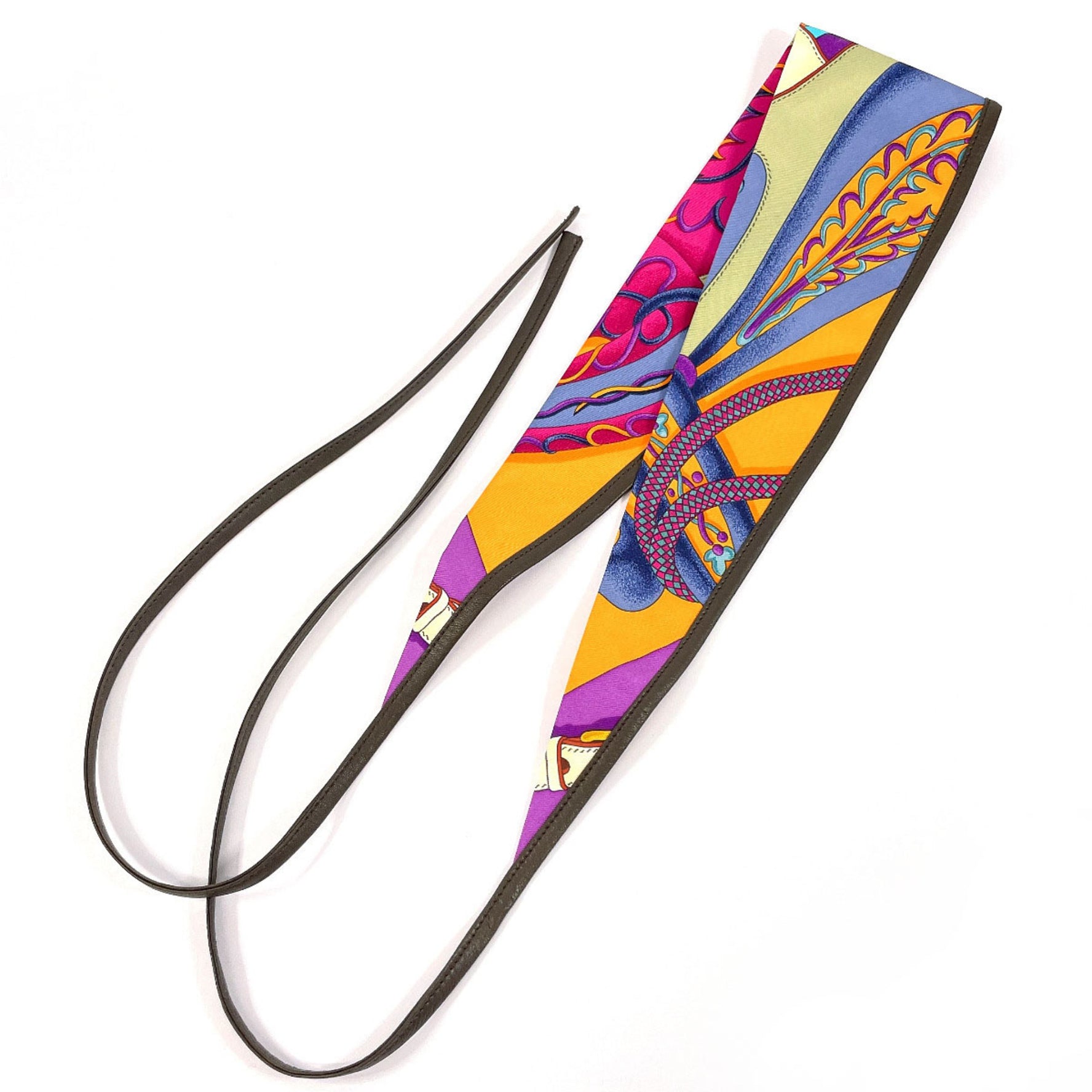 HERMES Hairband ANDEAU H ET F SOIE AGNEAU Silk Multicolor