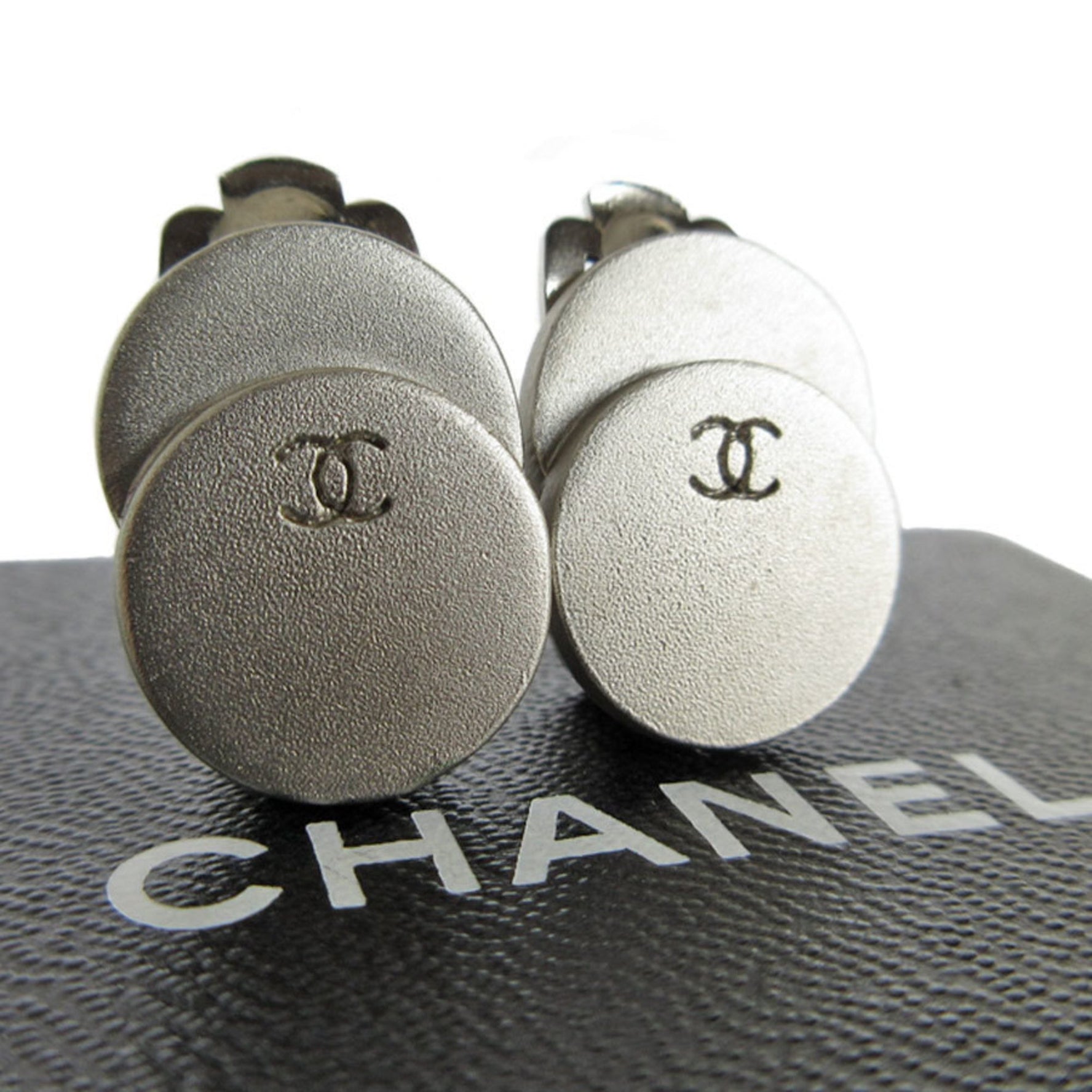 CHANEL Coco Mark Metal Matte Earrings